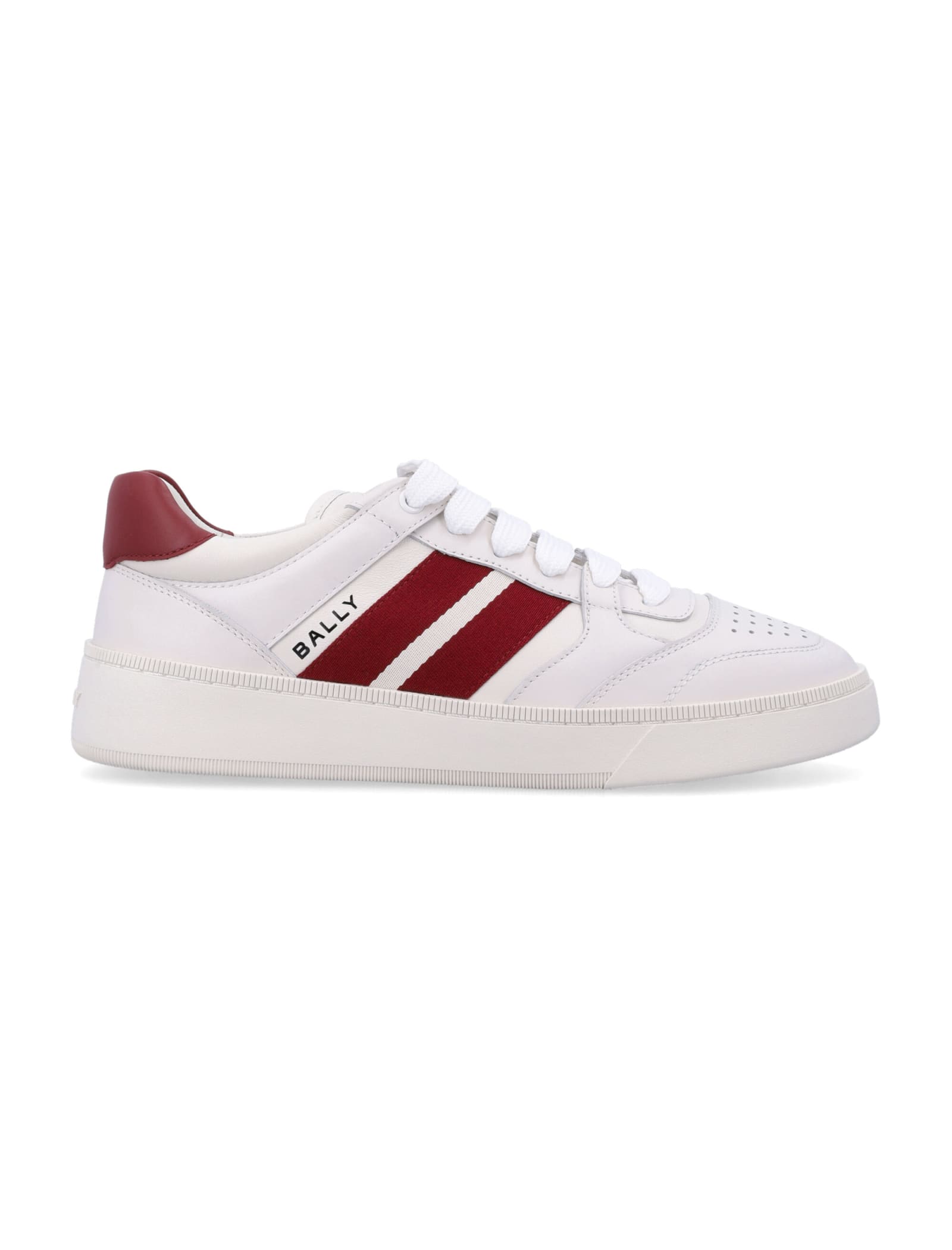 Shop Bally Rebby Sneakers In White/red