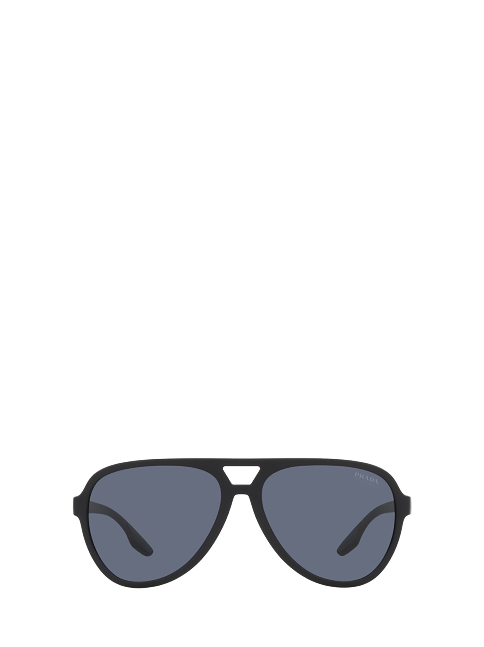 Shop Prada Ps 06ws Black Rubber Sunglasses