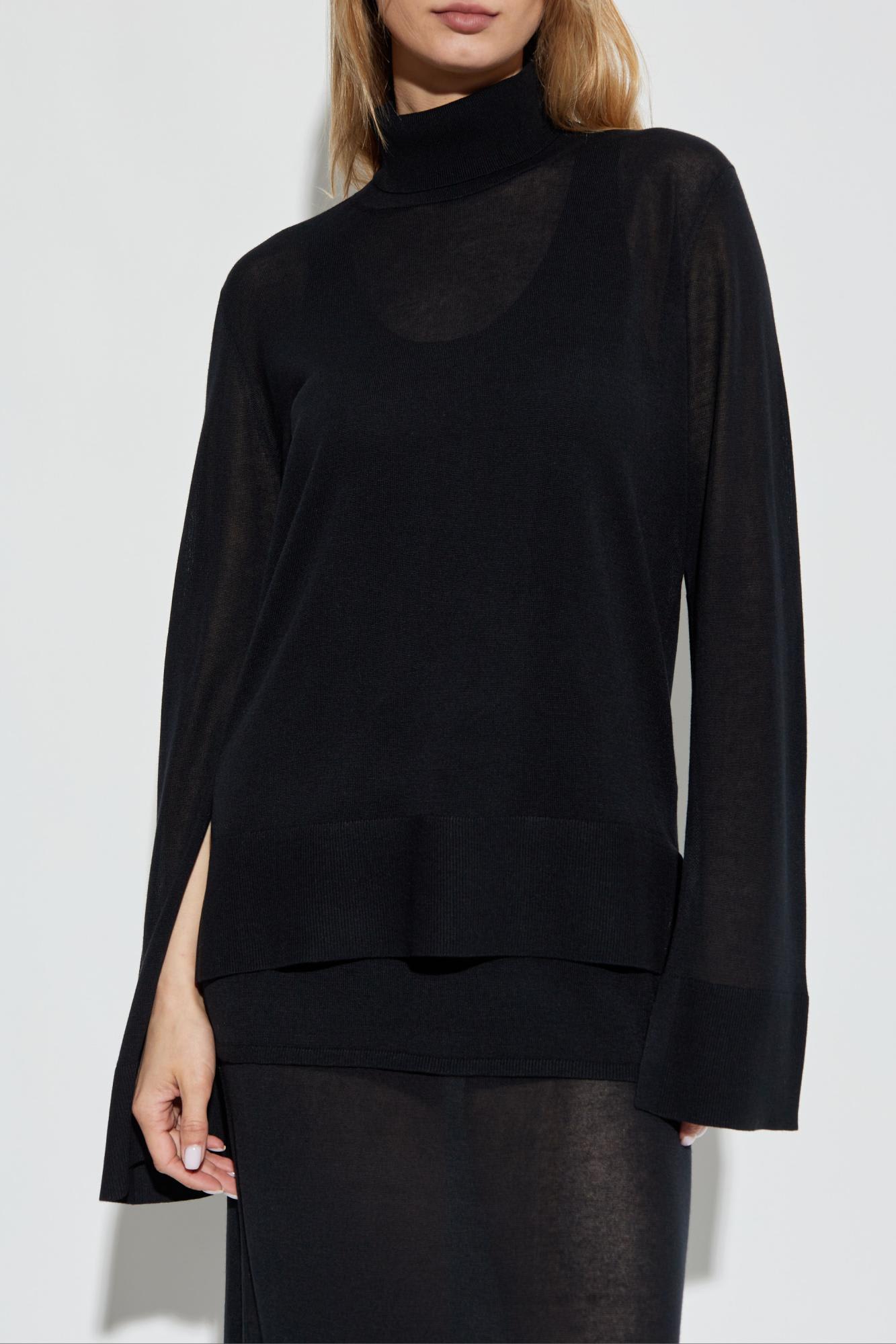 Totême Toteme Sweater With Flared Sleeves In Black