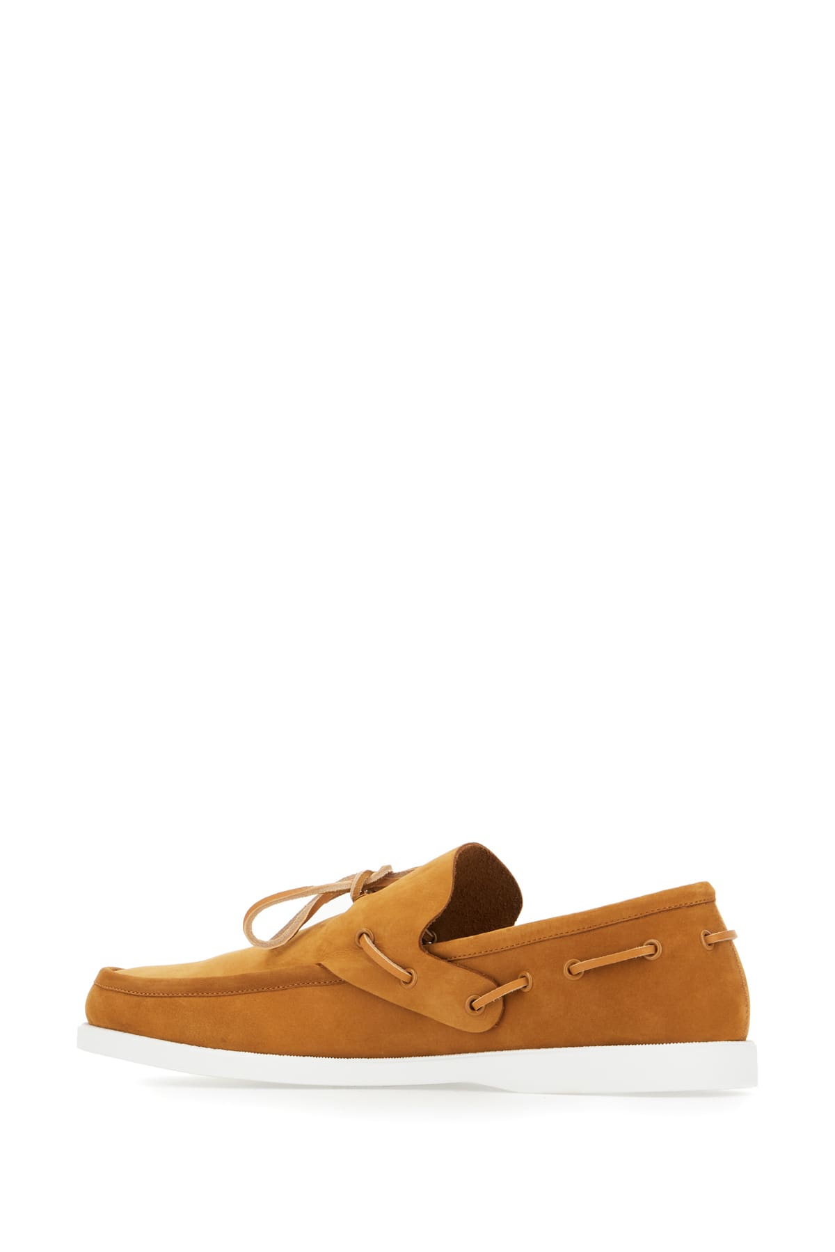 Marni Leather Loafers With Rubber Outsole And Piping In Brown