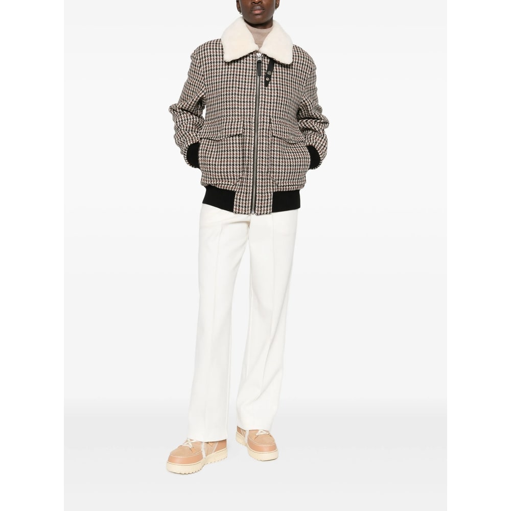 Mackage Wool-blend Houndstooth Rhett-ht Bomber Jacket In Neutral