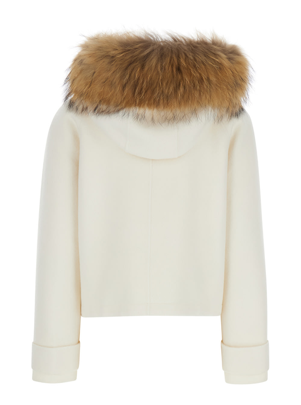 Shop P.a.r.o.s.h White Parka With Removable Hood In Wool Woman