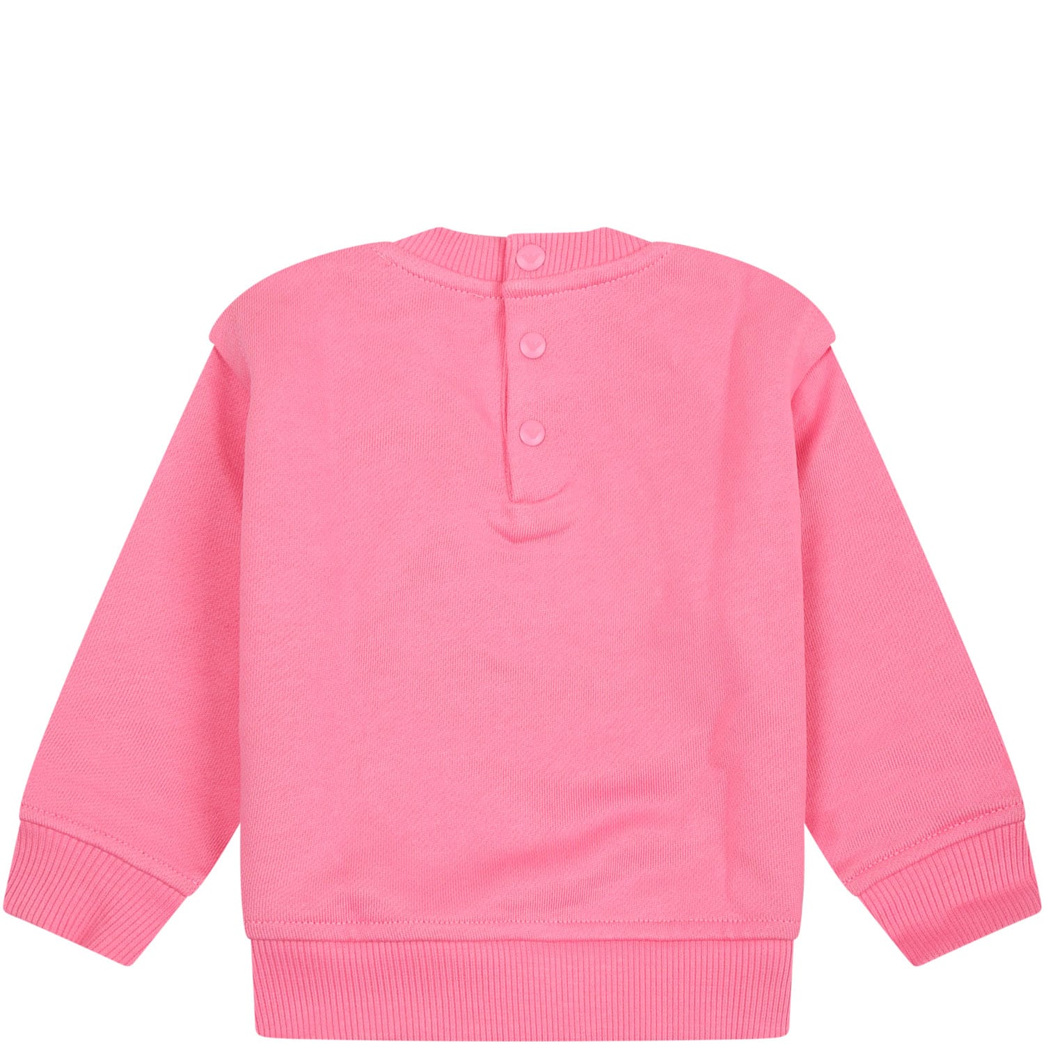 Shop Armani Collezioni Pink Sweatshirt For Baby Girl With The Smurfs