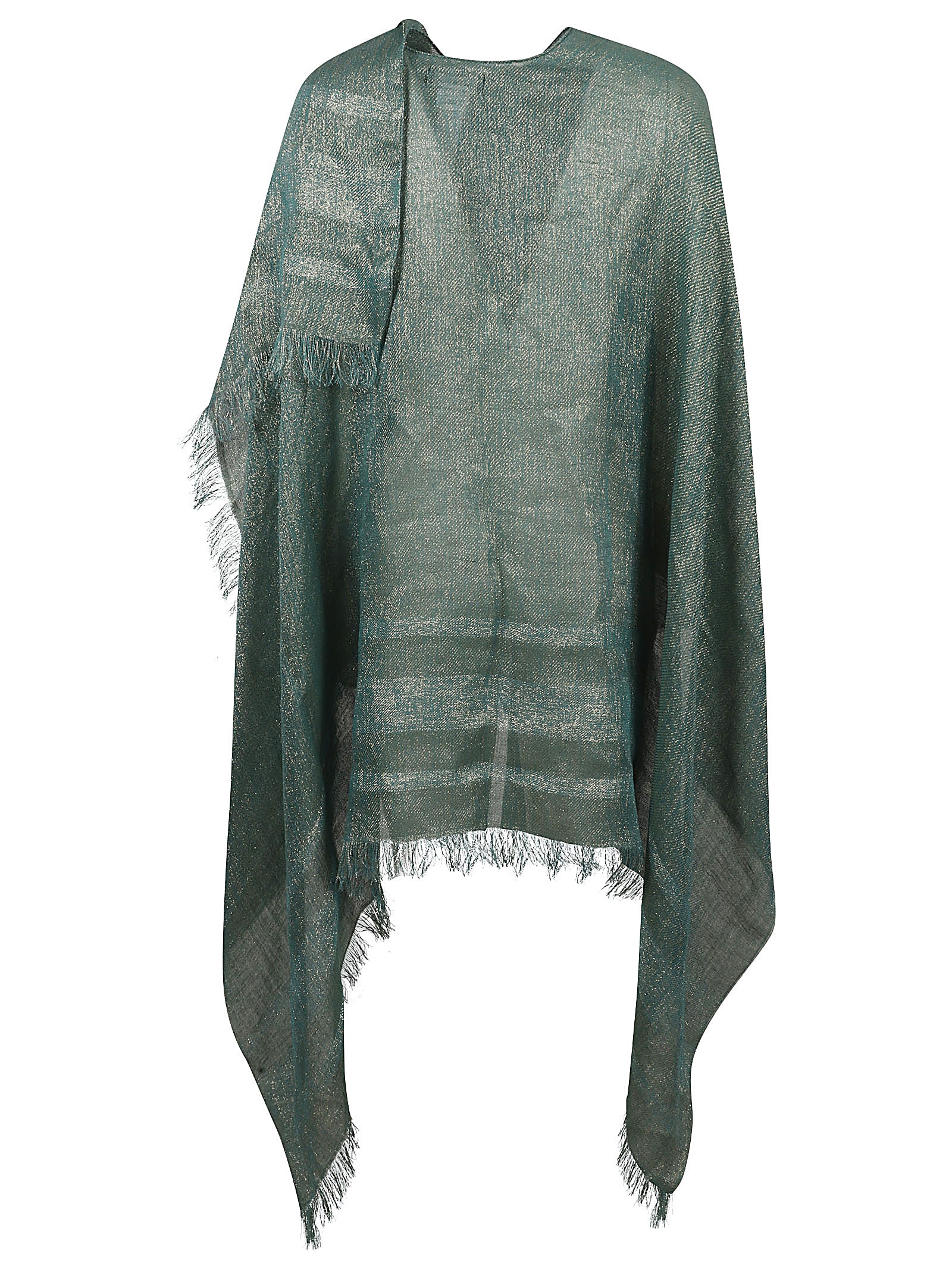 Fabiana Filippi Fringed Cape In Green