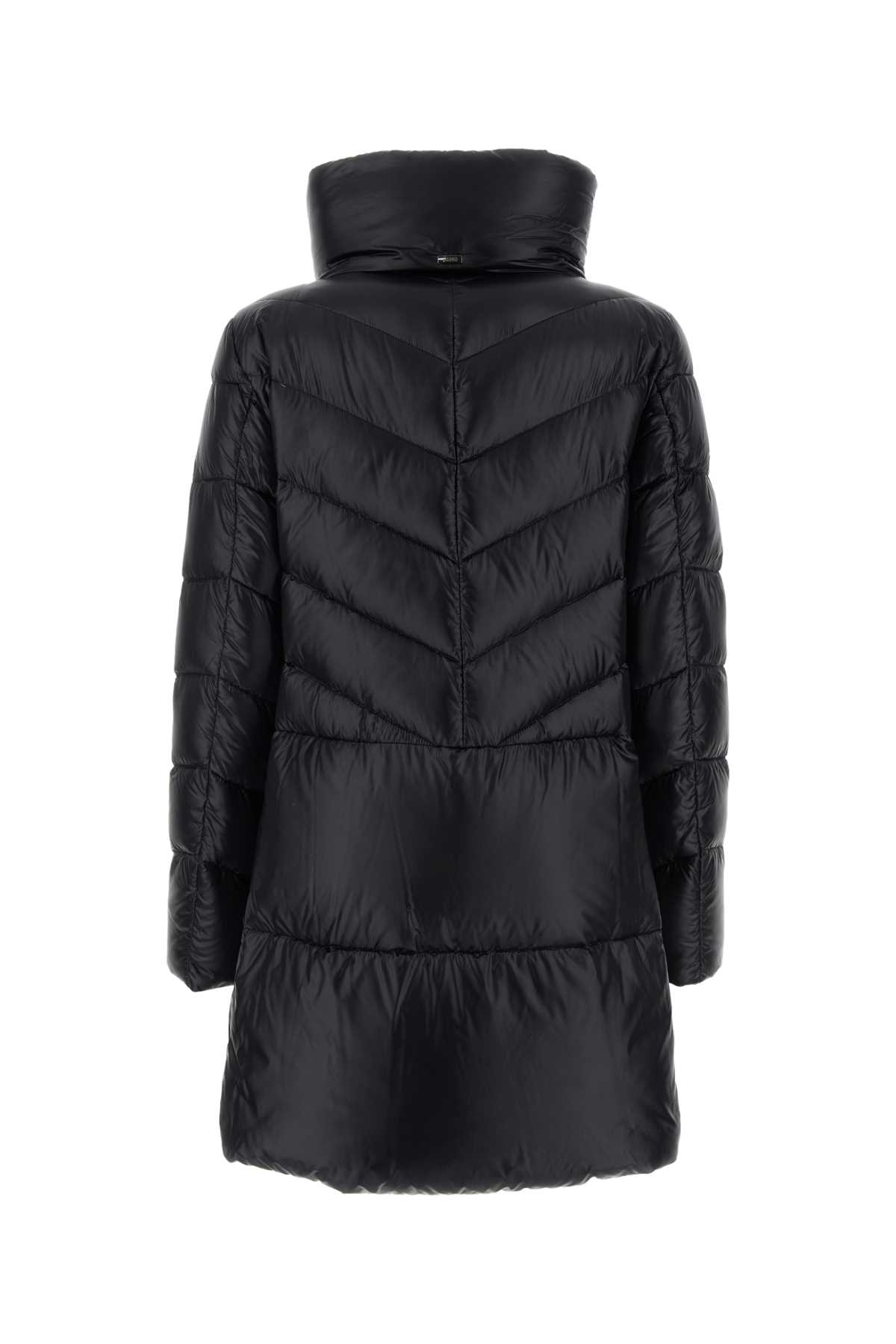 HERNO BLACK NYLON DOWN JACKET 