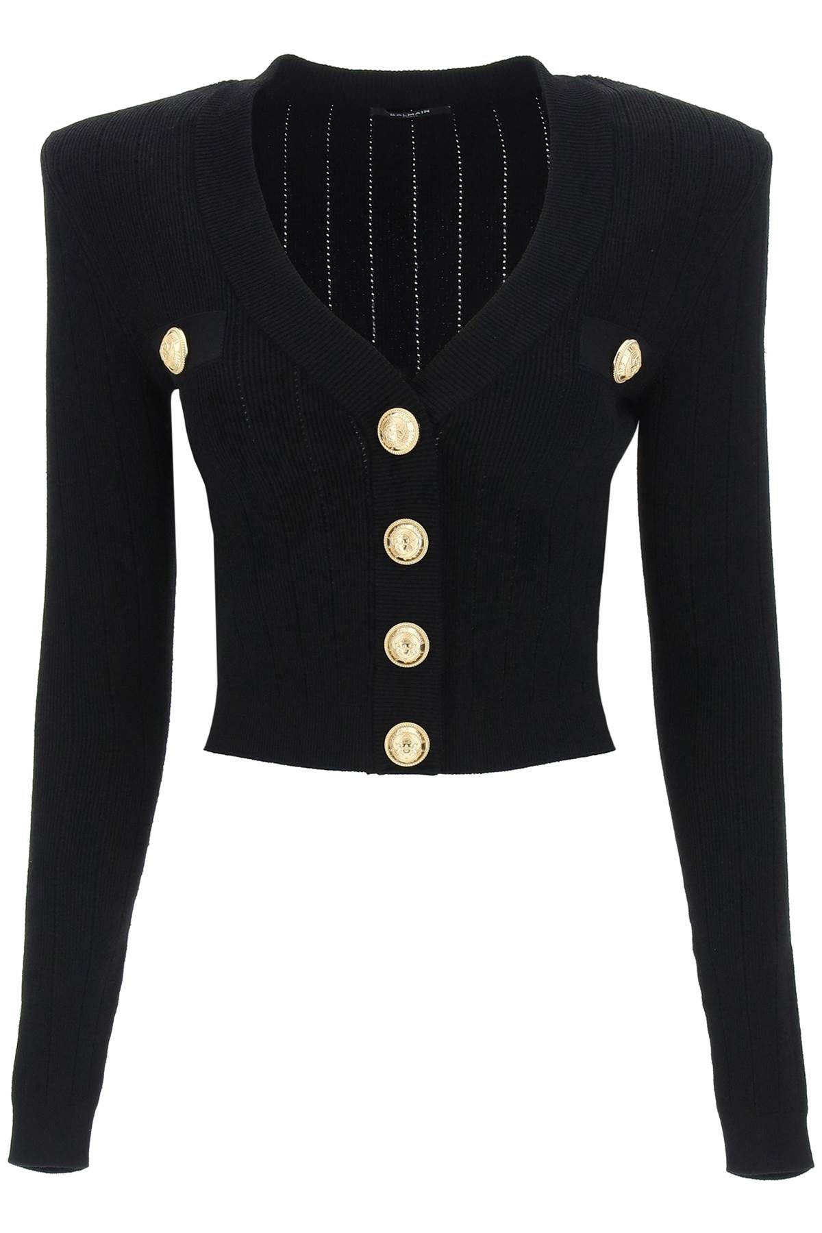 Balmain Short Cardigan With Embossed Buttons