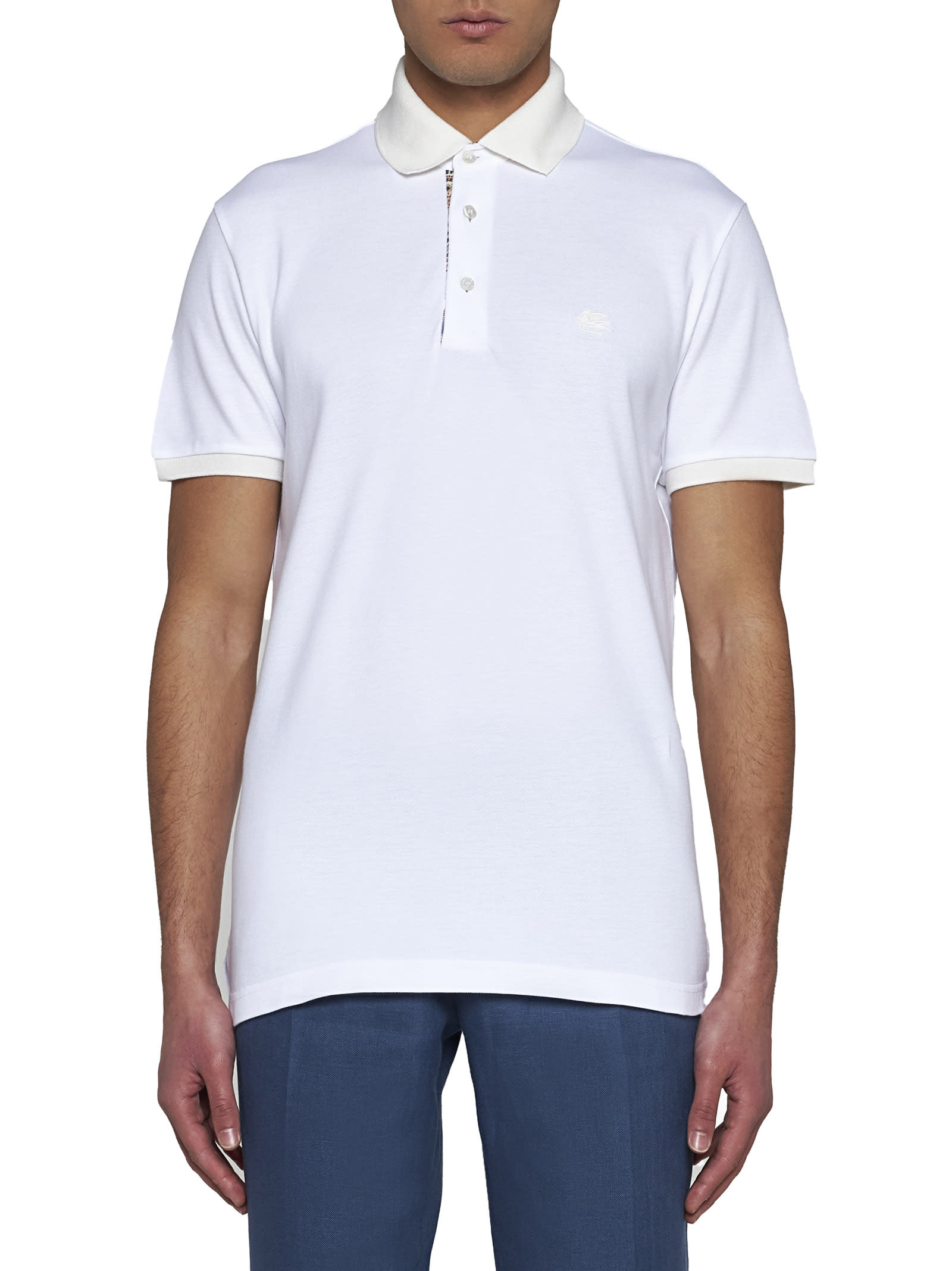 Shop Etro Polo Shirt In White