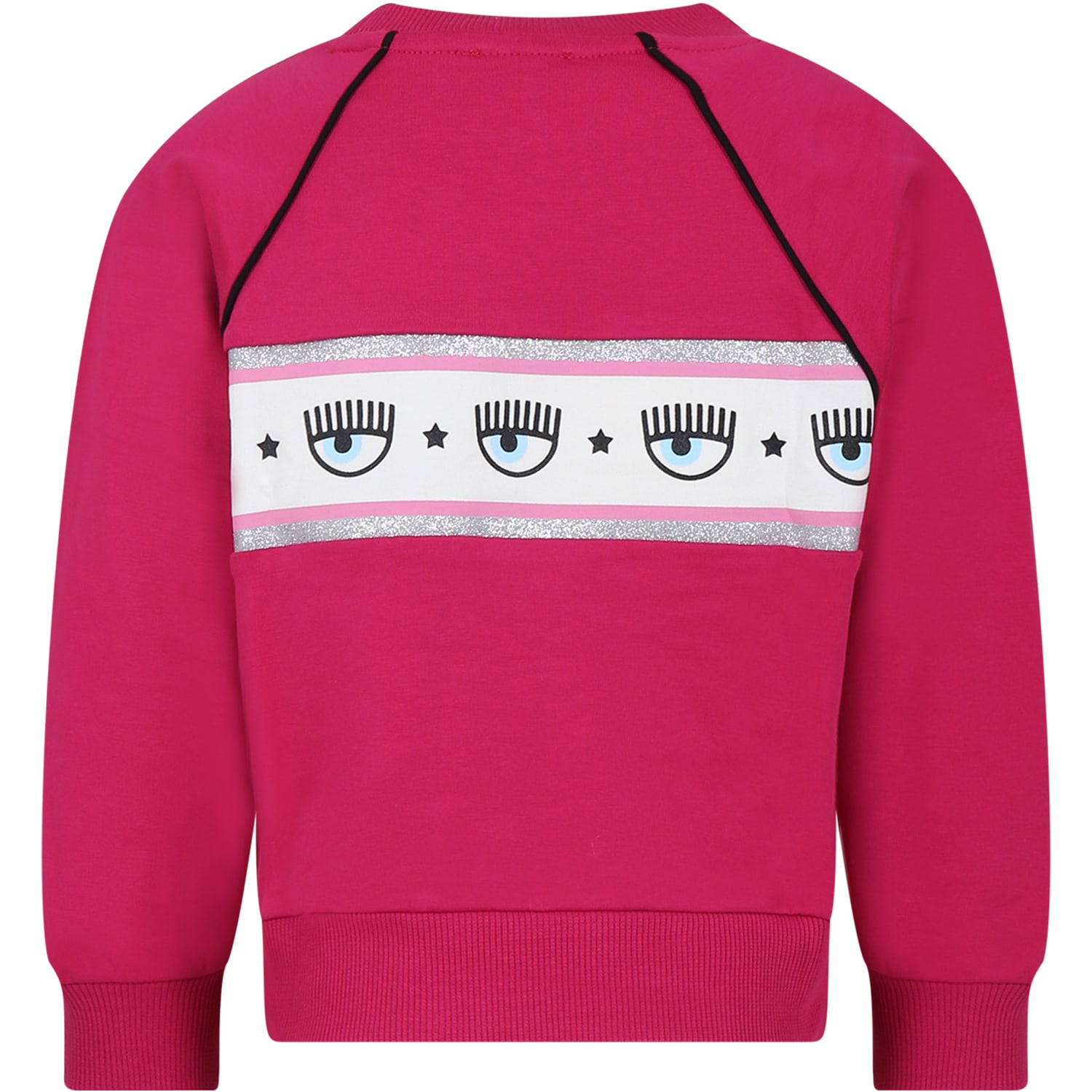 Shop Chiara Ferragni Sweatshirt For Girl With Flirting Eyes In Fuchsia Red