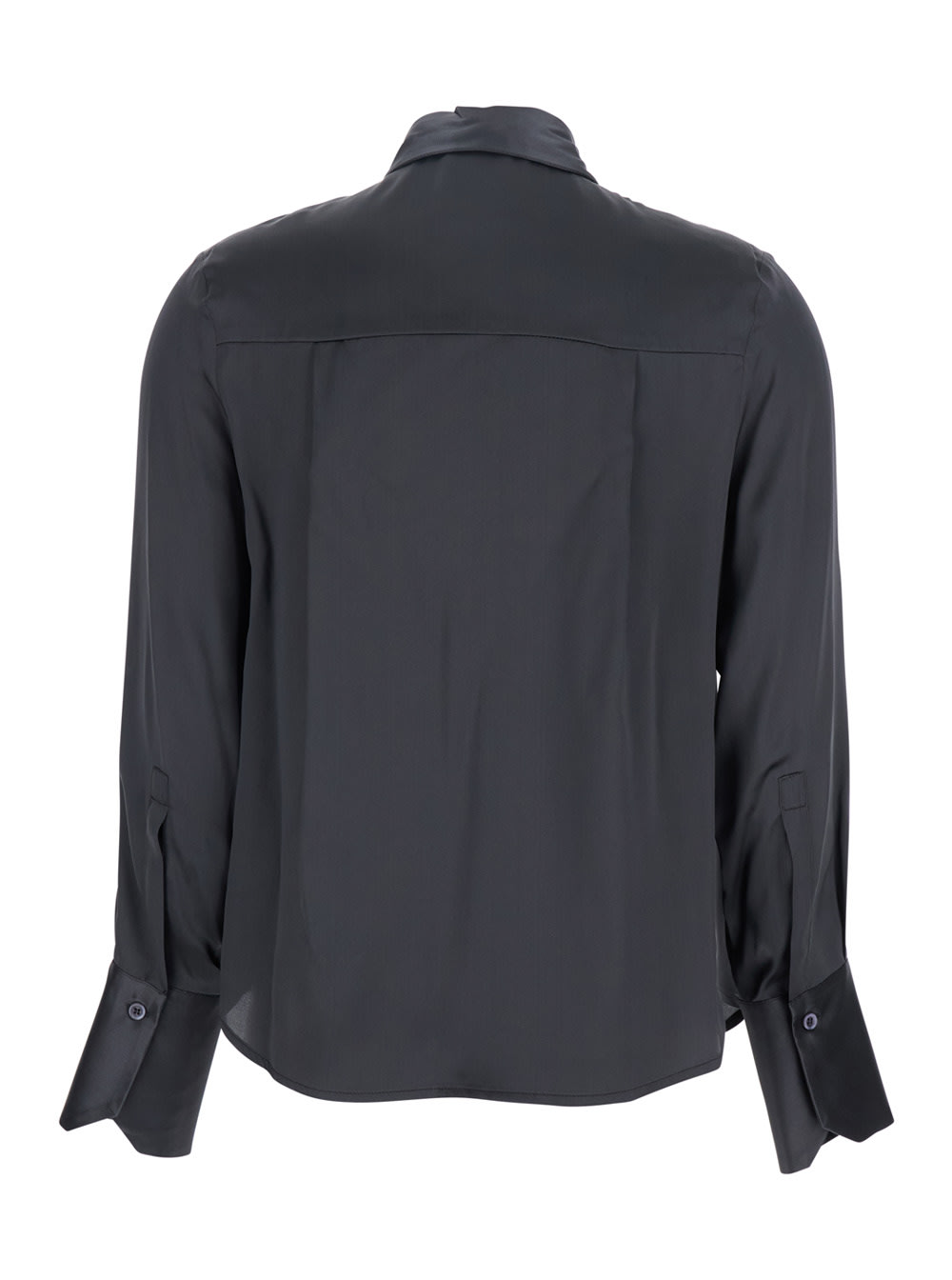 Semicouture Grey Shirt With Classic Collar In Silk Woman In Gray