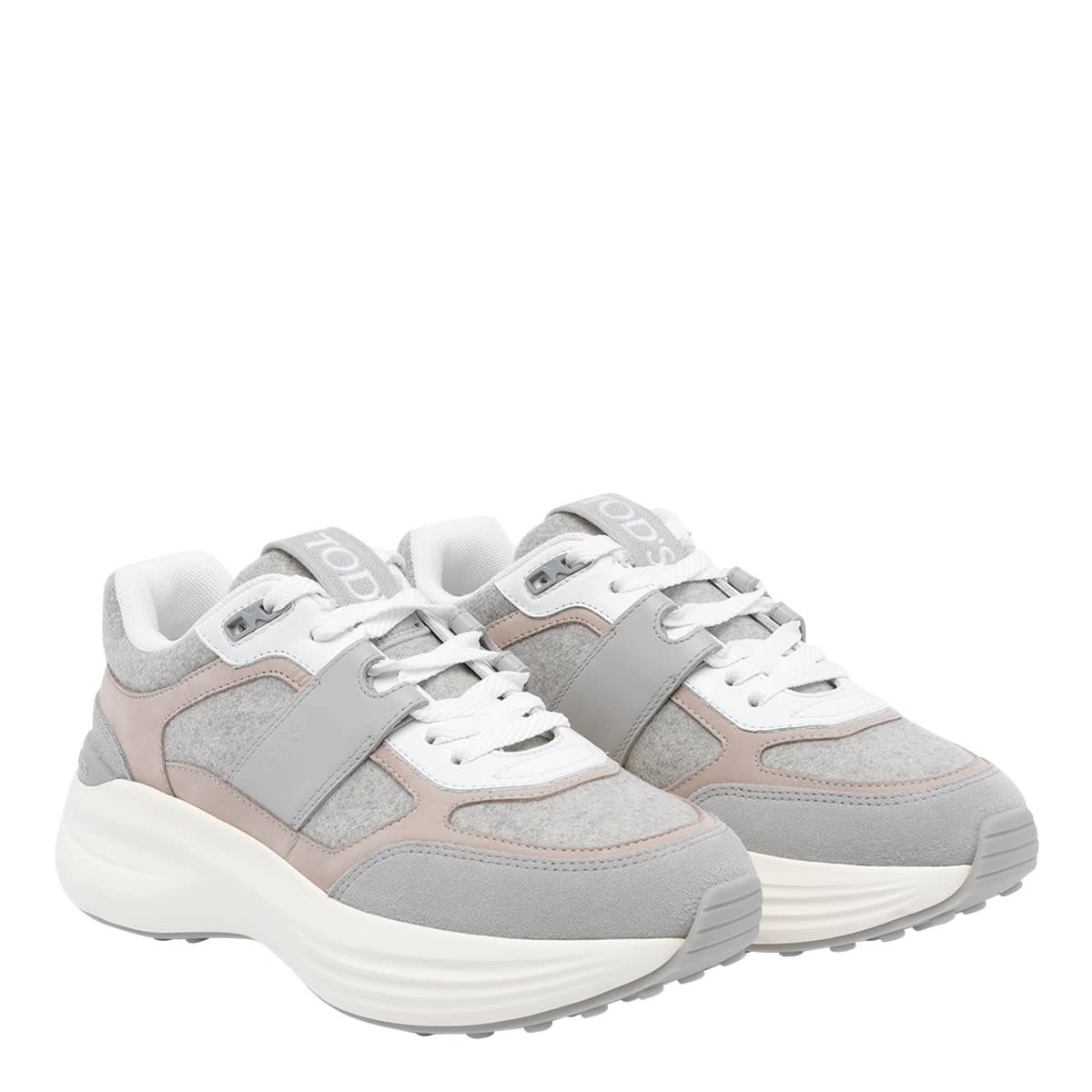 Tod's Logo Sneakers In Gray