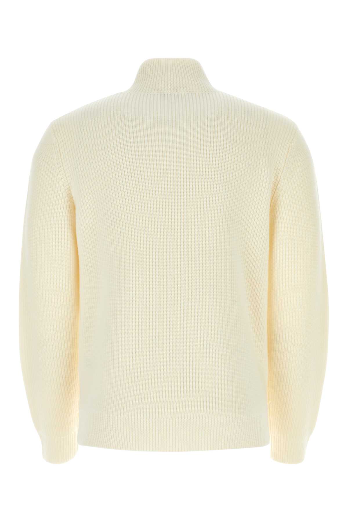 Shop Jw Anderson Ivory Wool Sweater In Offwhite