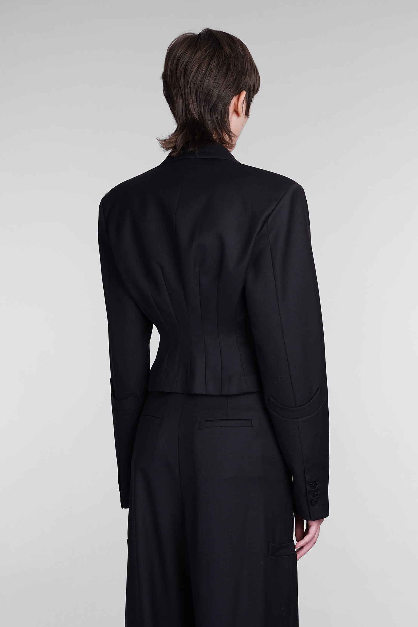 Shop Andreädamo Blazer In Black Polyester