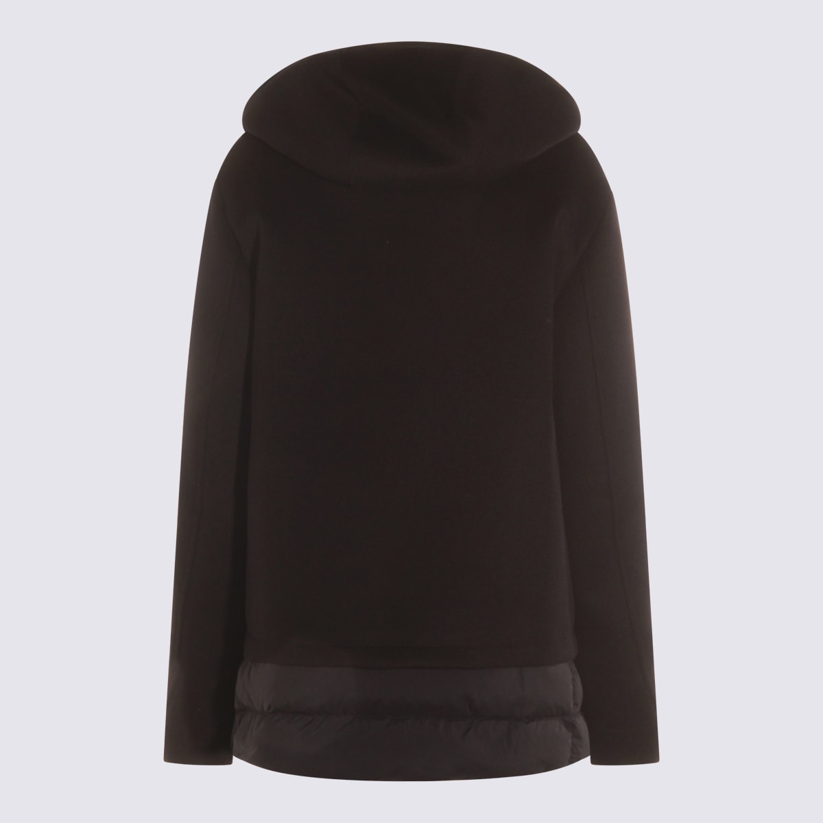 Moorer Hooded Long Sleeve Down Jacket With Pockets In Blue