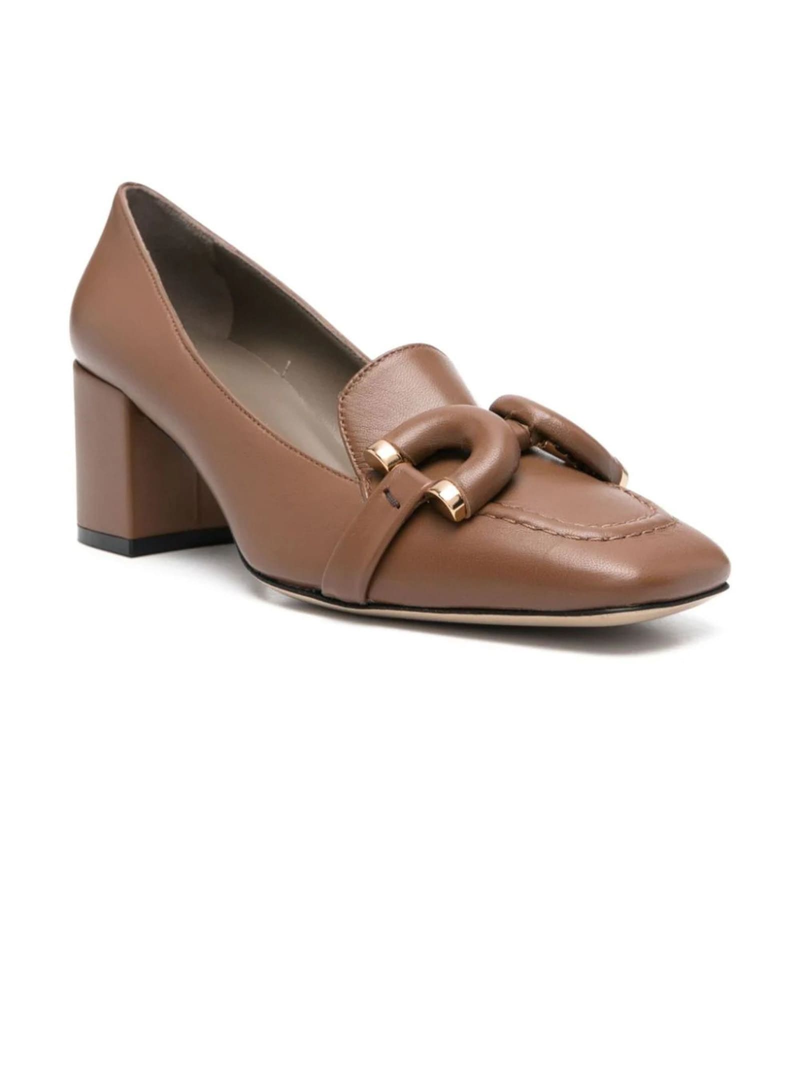 Shop Roberto Festa Chocolate Brown Calf Leather Haraby Pumps