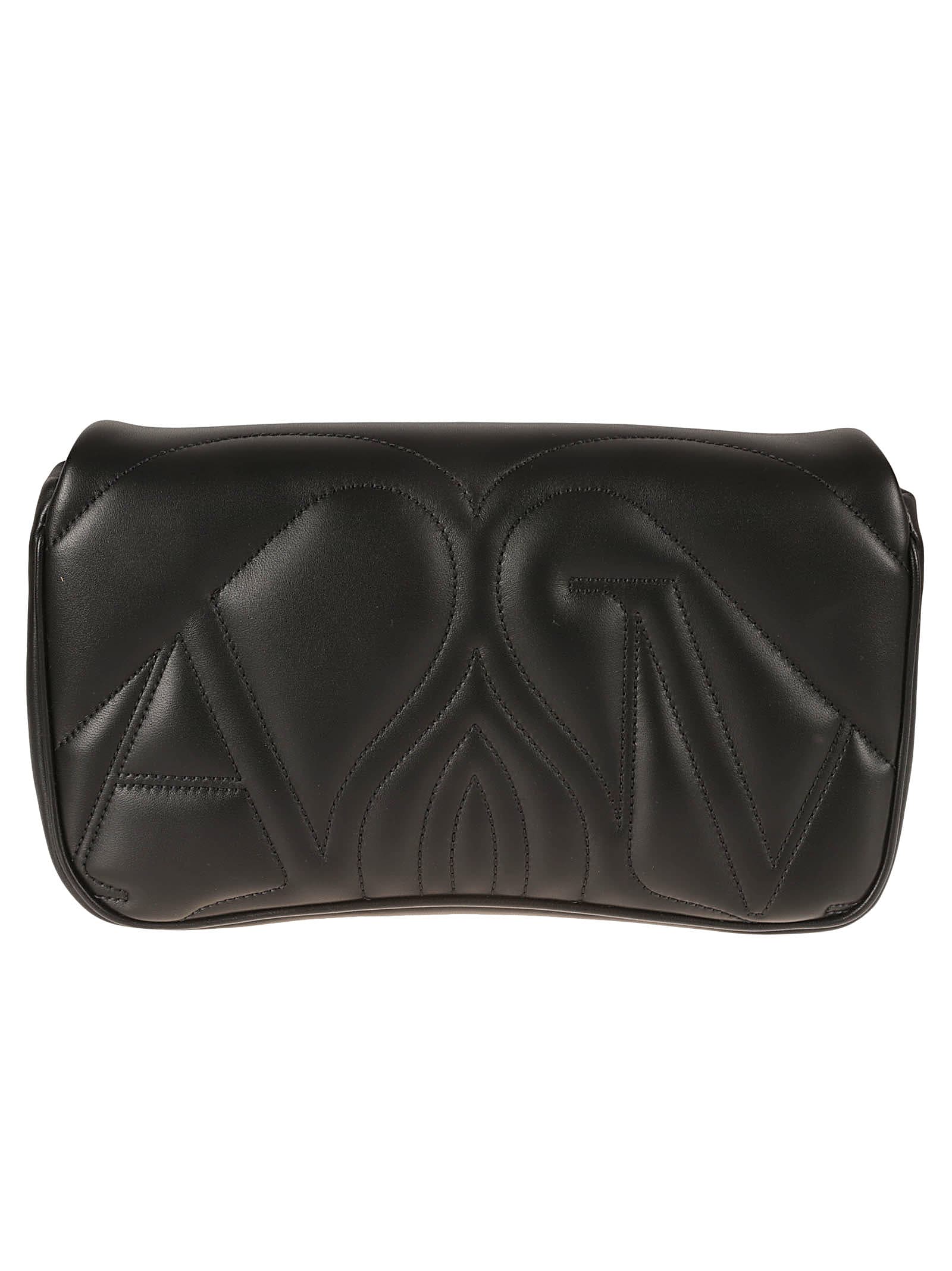 Shop Alexander Mcqueen Exploded Seal Shoulder Bag In Black