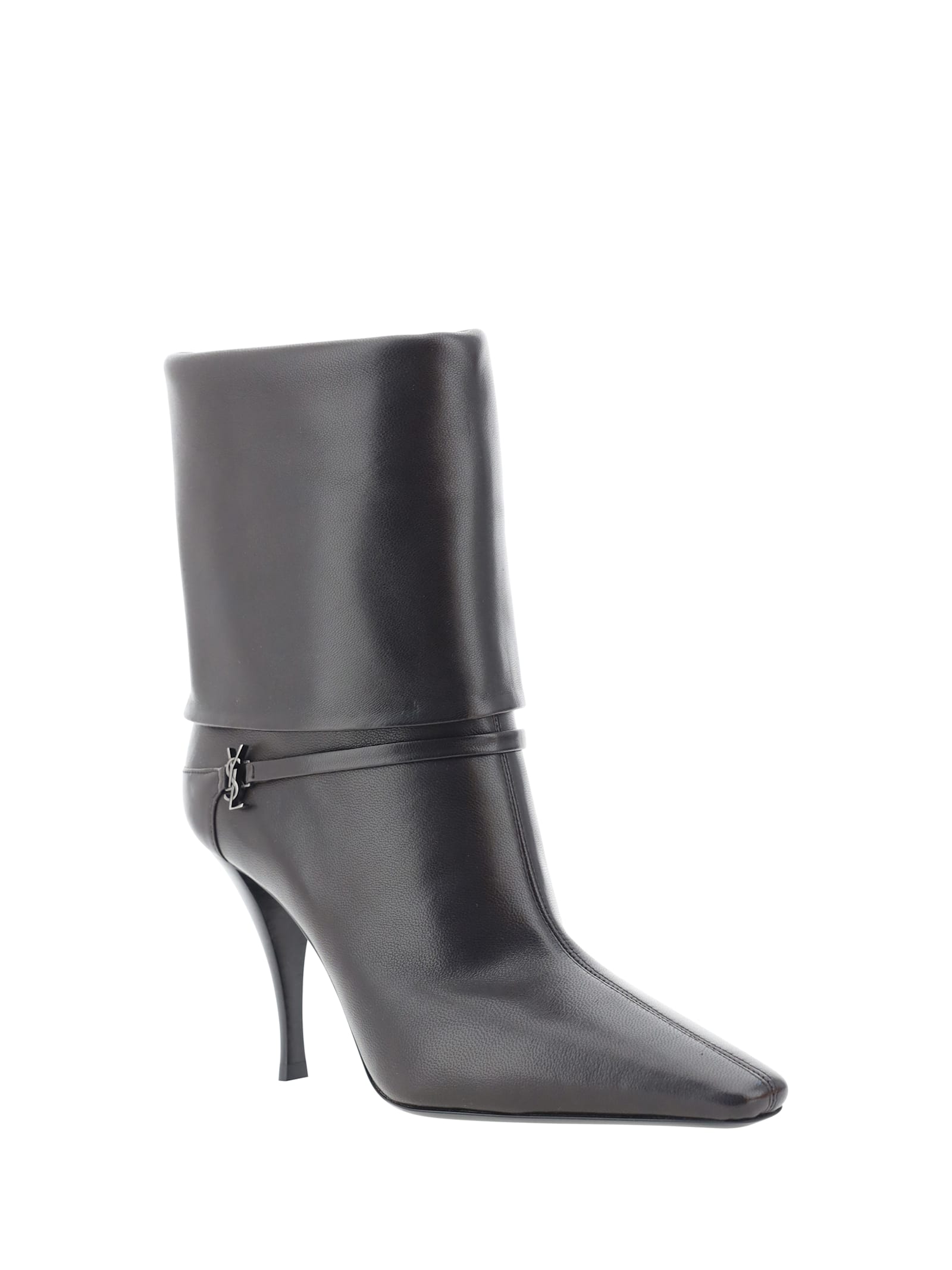 Shop Saint Laurent Vicky Ankle Boots In Harris Eagle Brown