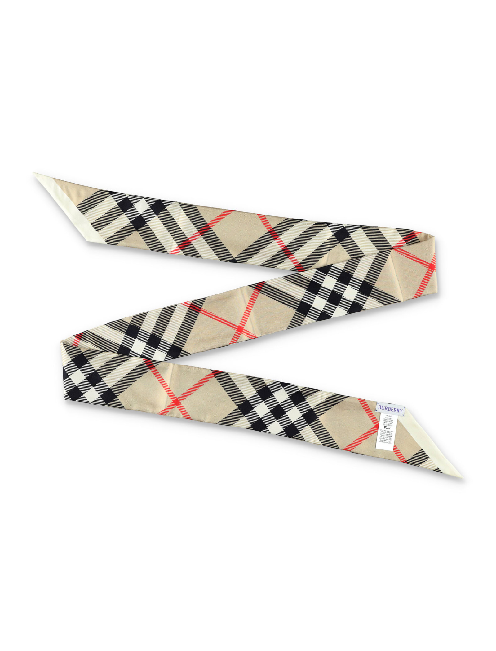 Shop Burberry Skinny Check Silk Scarf In Archive Beige