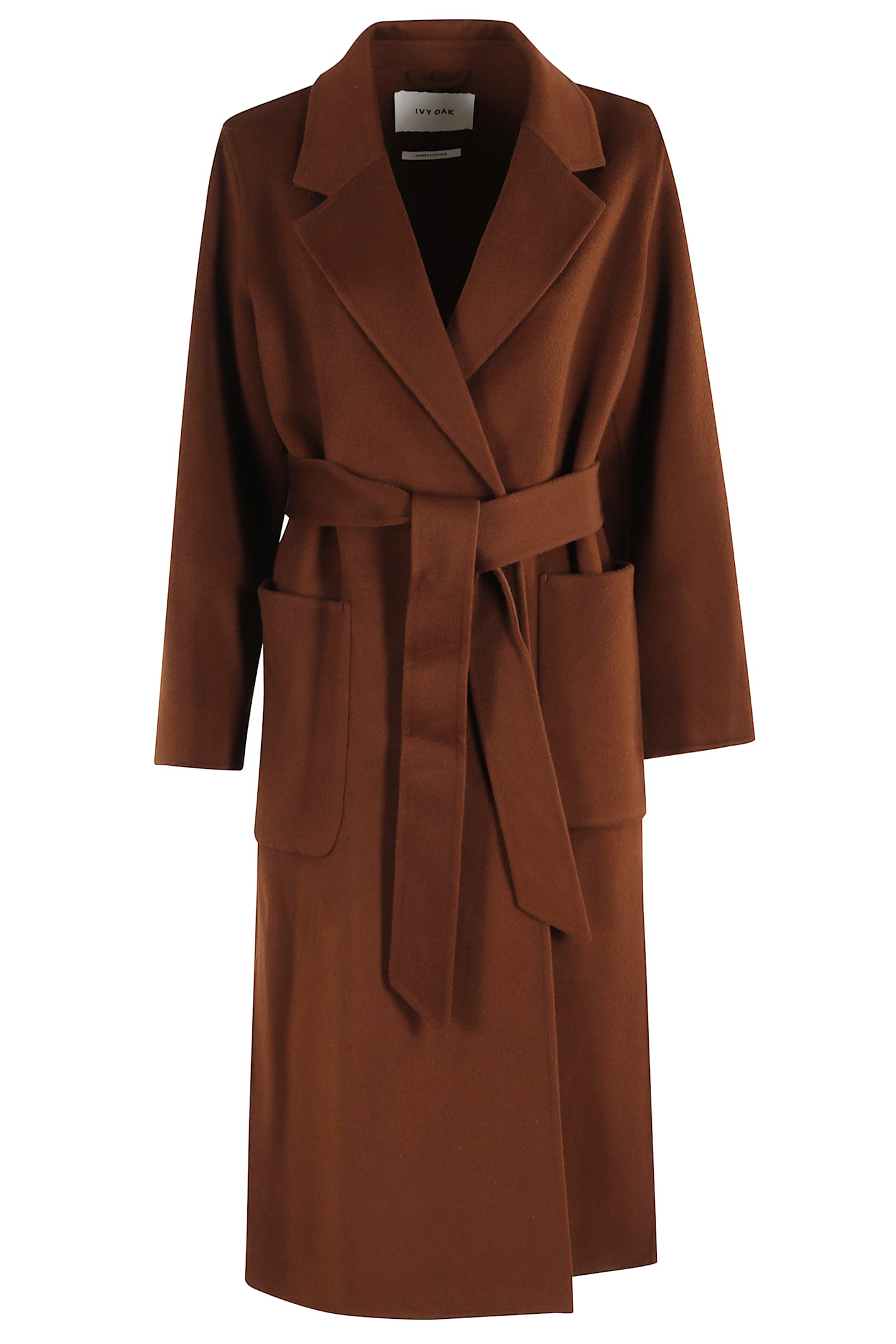 Ivy & Oak Belted Patch-pocket Jacket In Brown