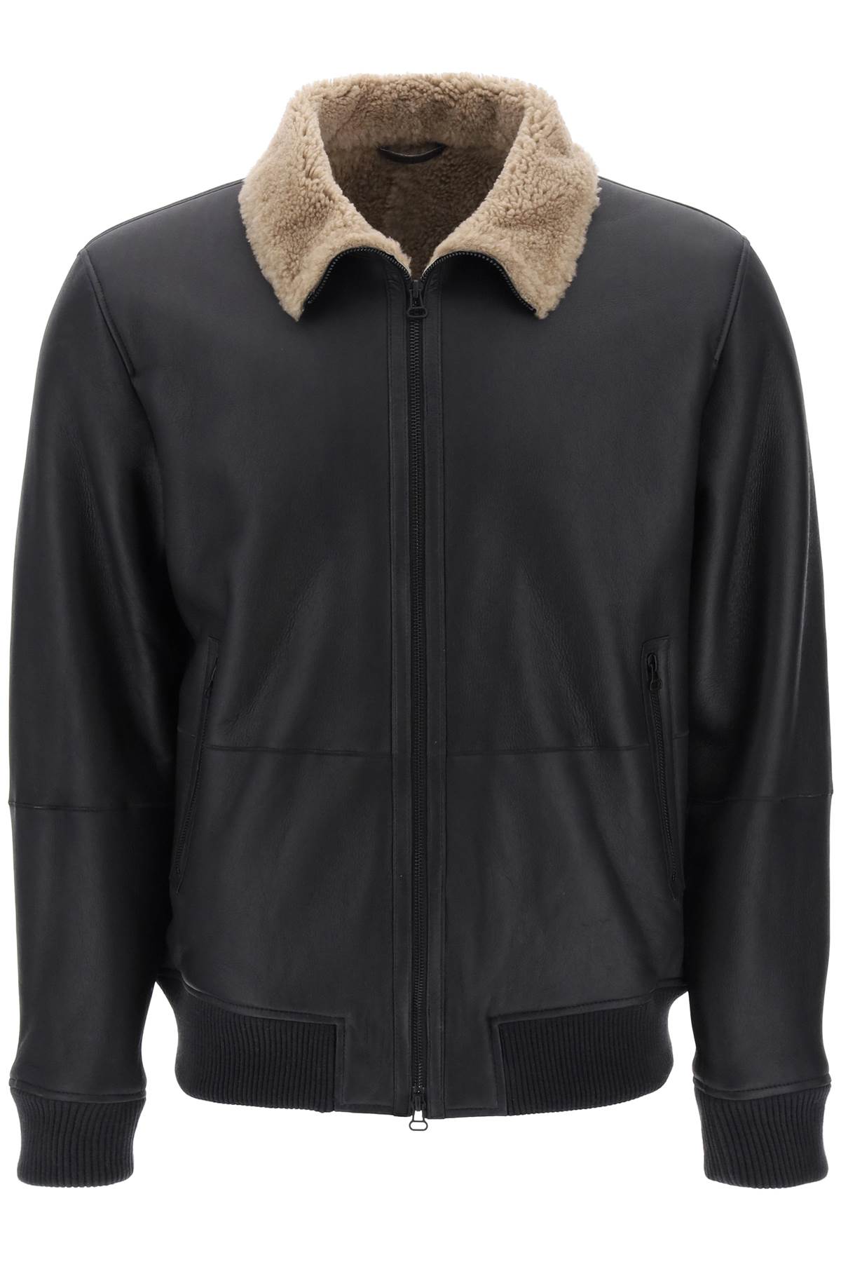 Shop Closed Shearling Bomber Jacket In Rich (brown)