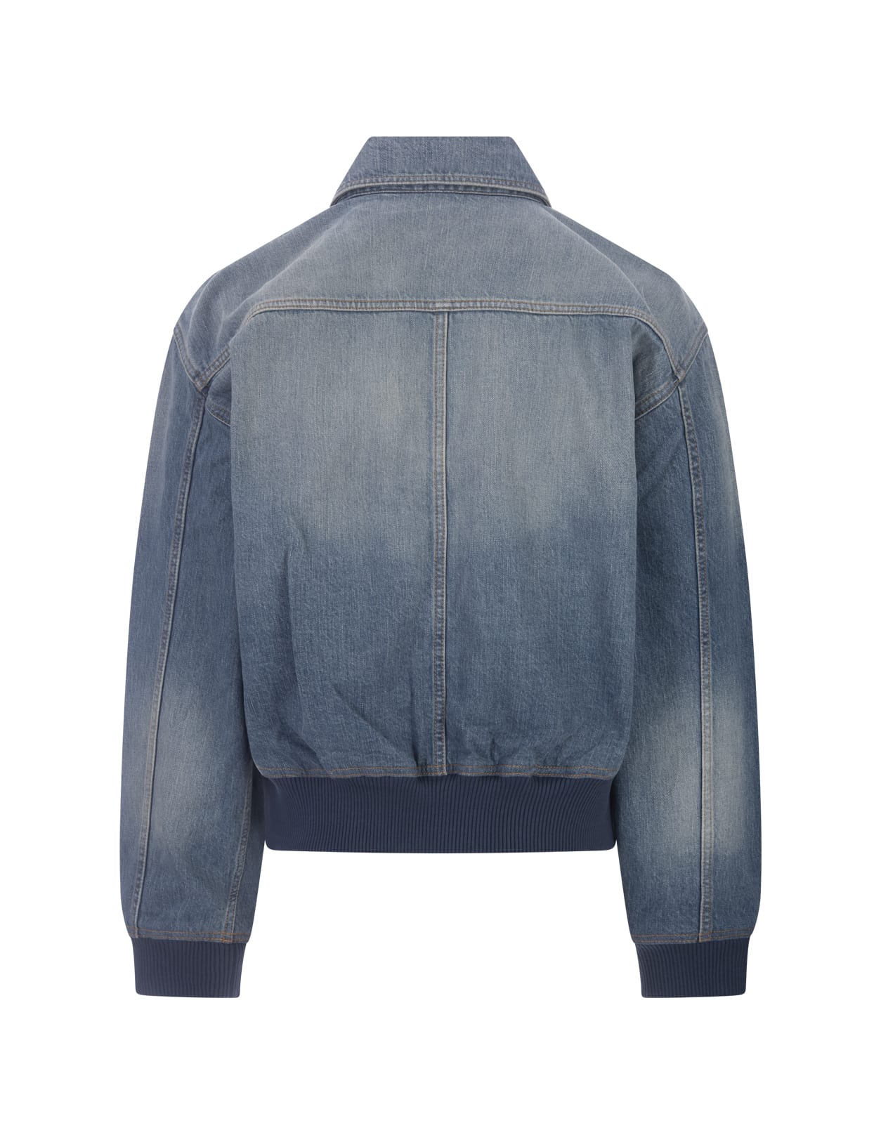 Shop Givenchy Medium Blue Denim Bomber Jacket