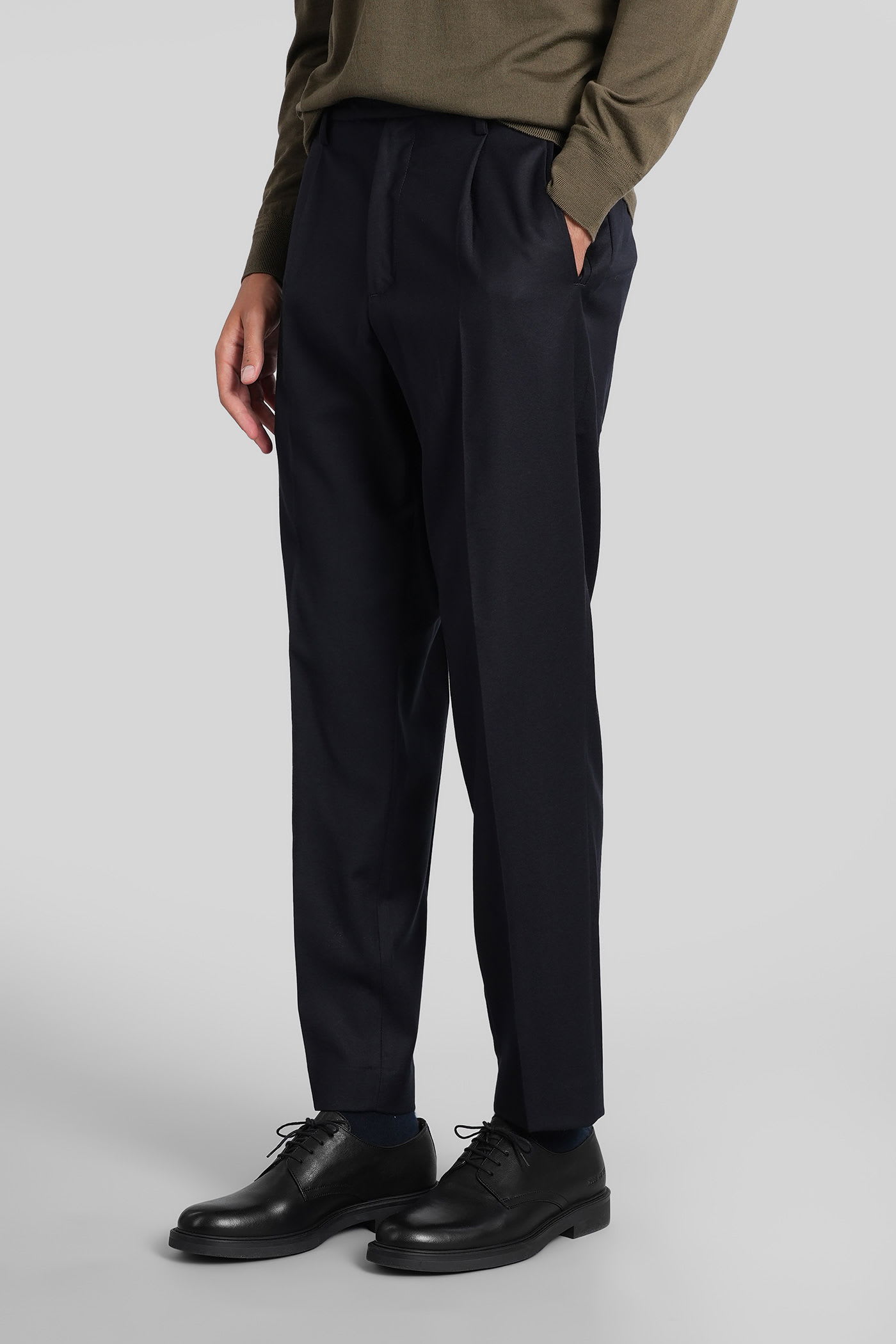 Barena Venezia Barena Mens Masco Single-pleat Tropical Wool Trousers In Blue