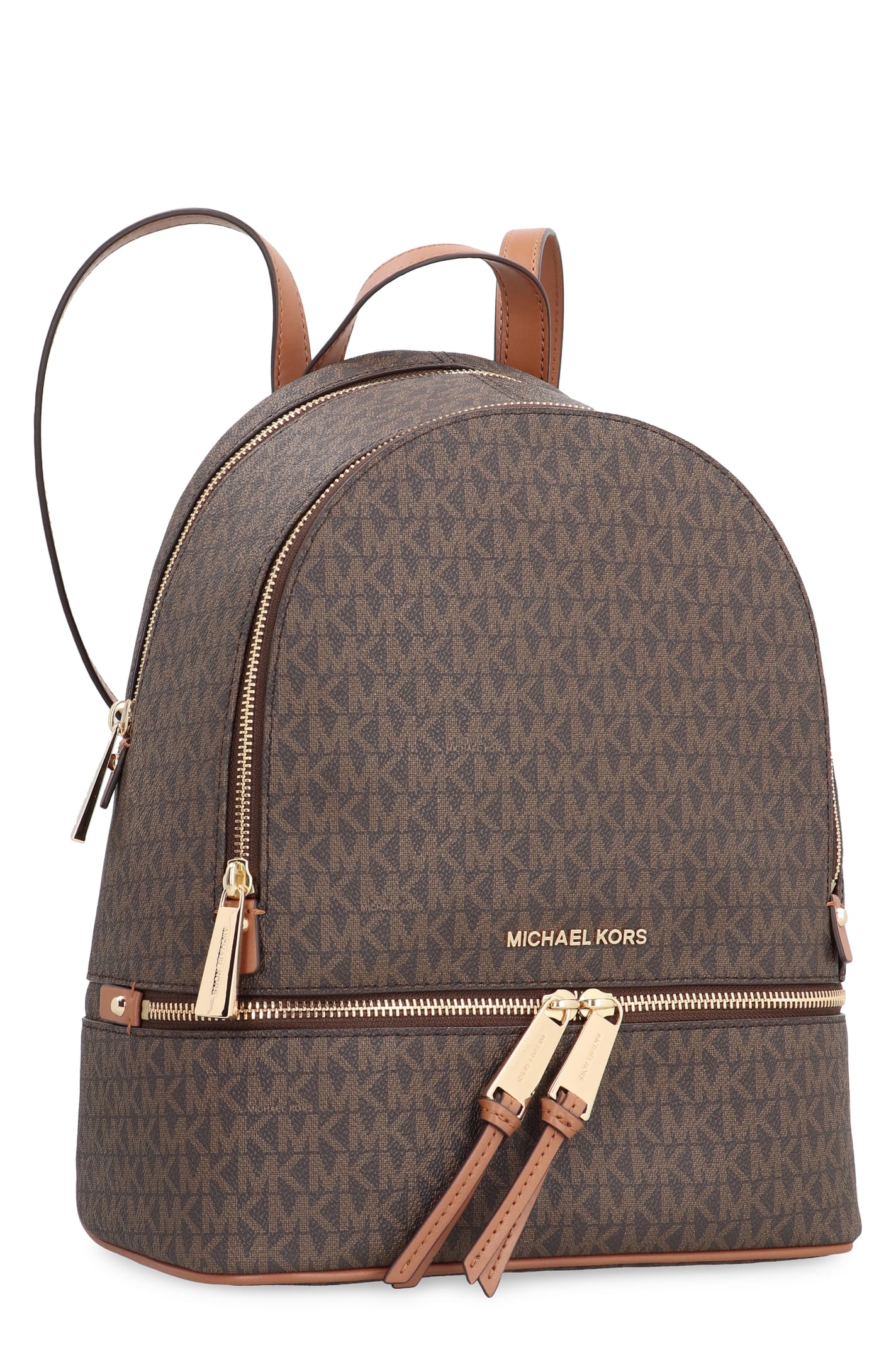 Shop Michael Michael Kors Rhea Coated Canvas Backpack In Brown