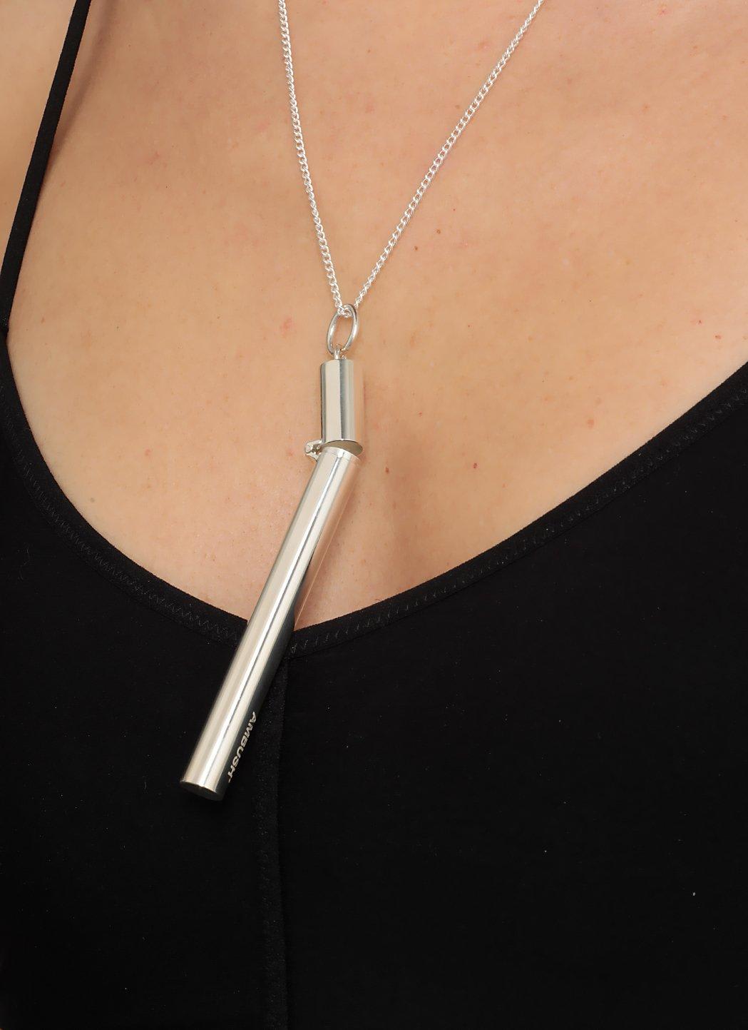 Shop Ambush Cigarette Case Pendant Necklace In Silver