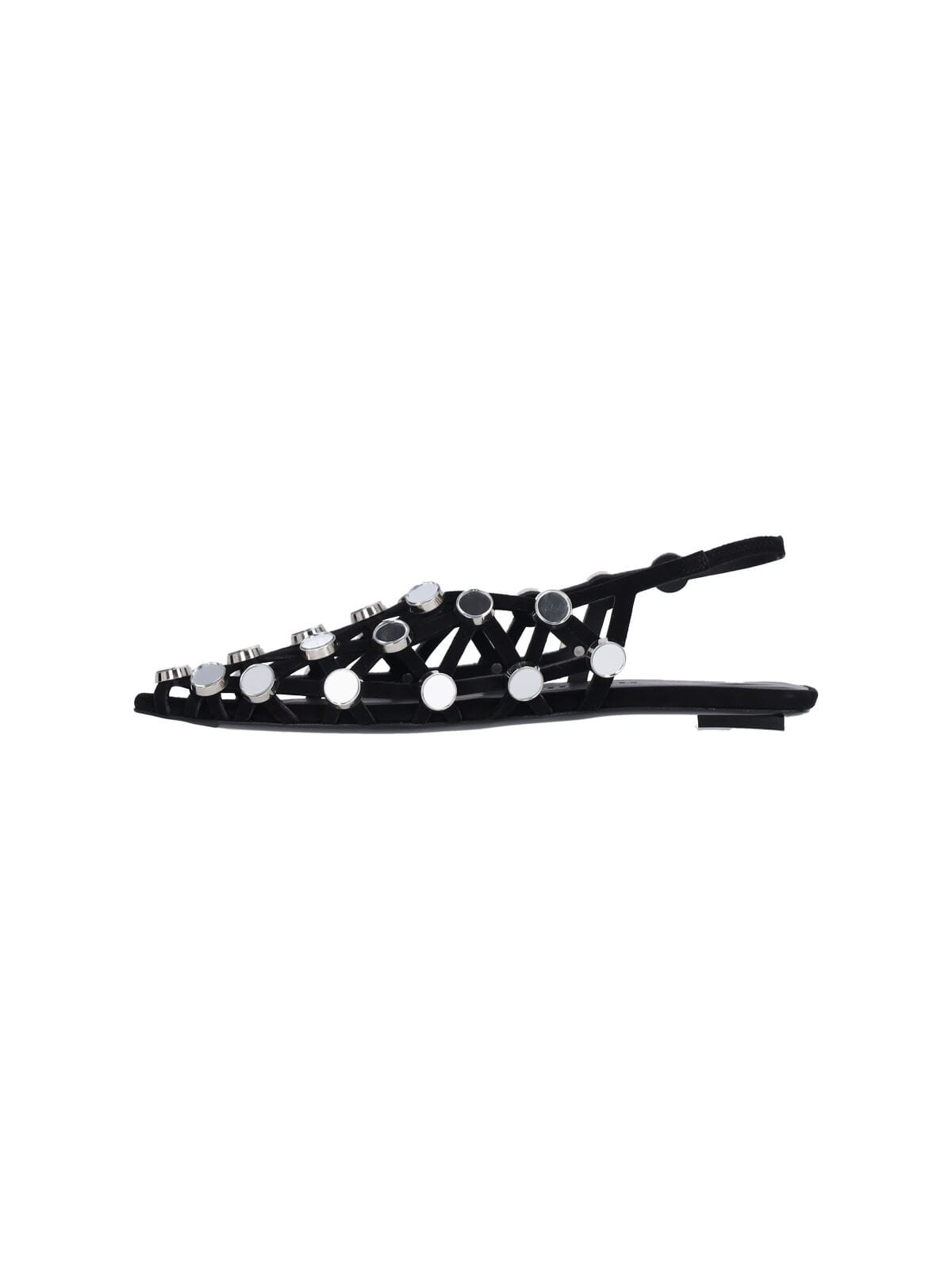 Attico Grid Ballerina In Black