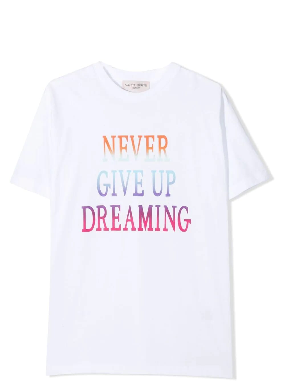 Alberta Ferretti Kids' White T-shirt For With Multicolor Writing | ModeSens