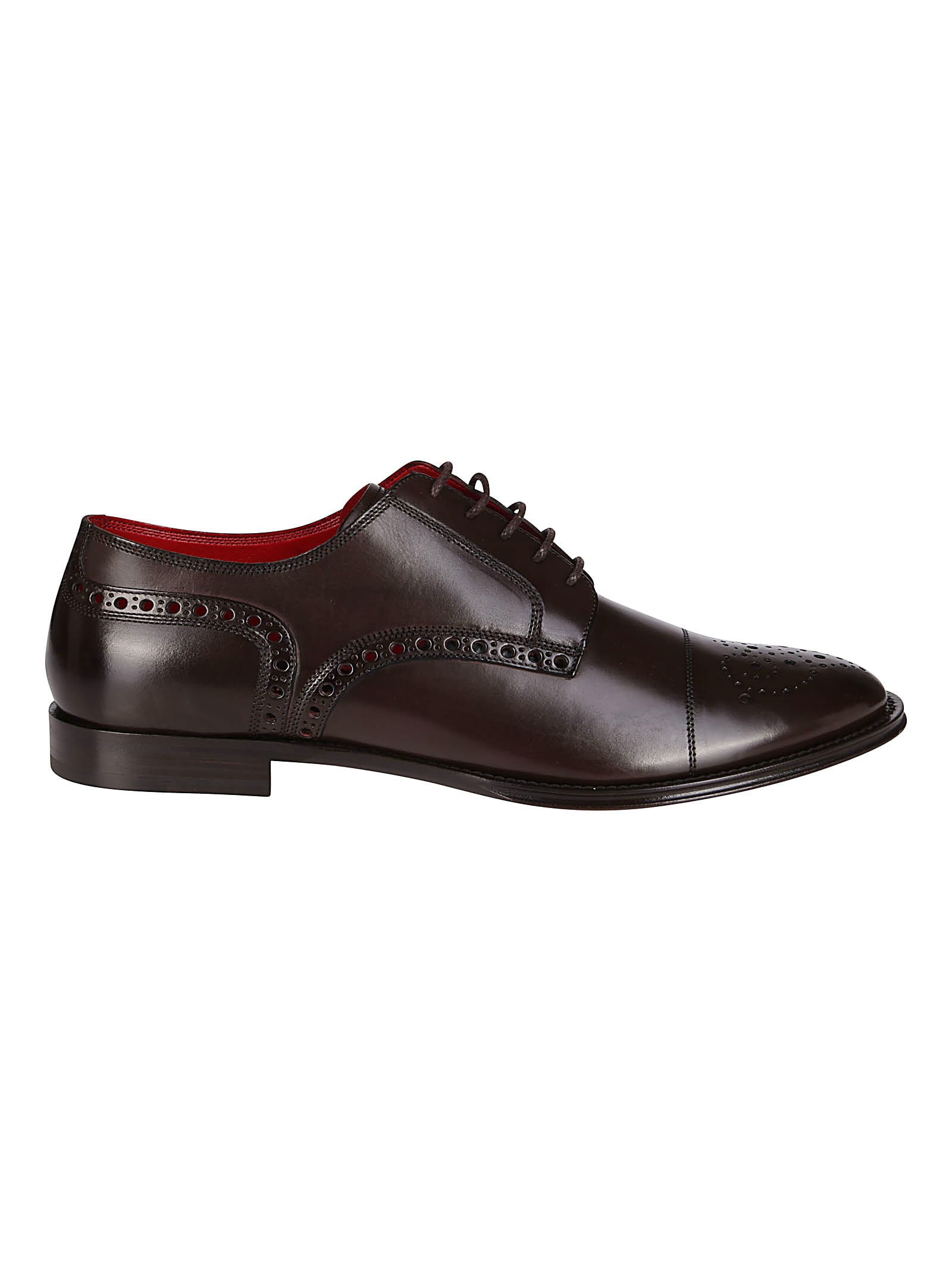 DOLCE & GABBANA BROWN LEATHER DERBY SHOES,11285326