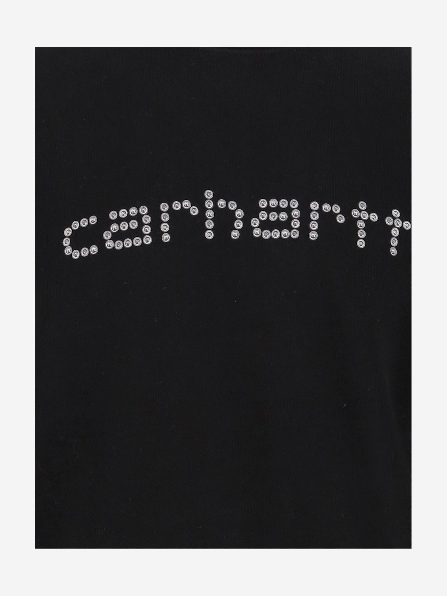 Carhartt 'rivet Script' Print Crewneck Sweatshirt In Black