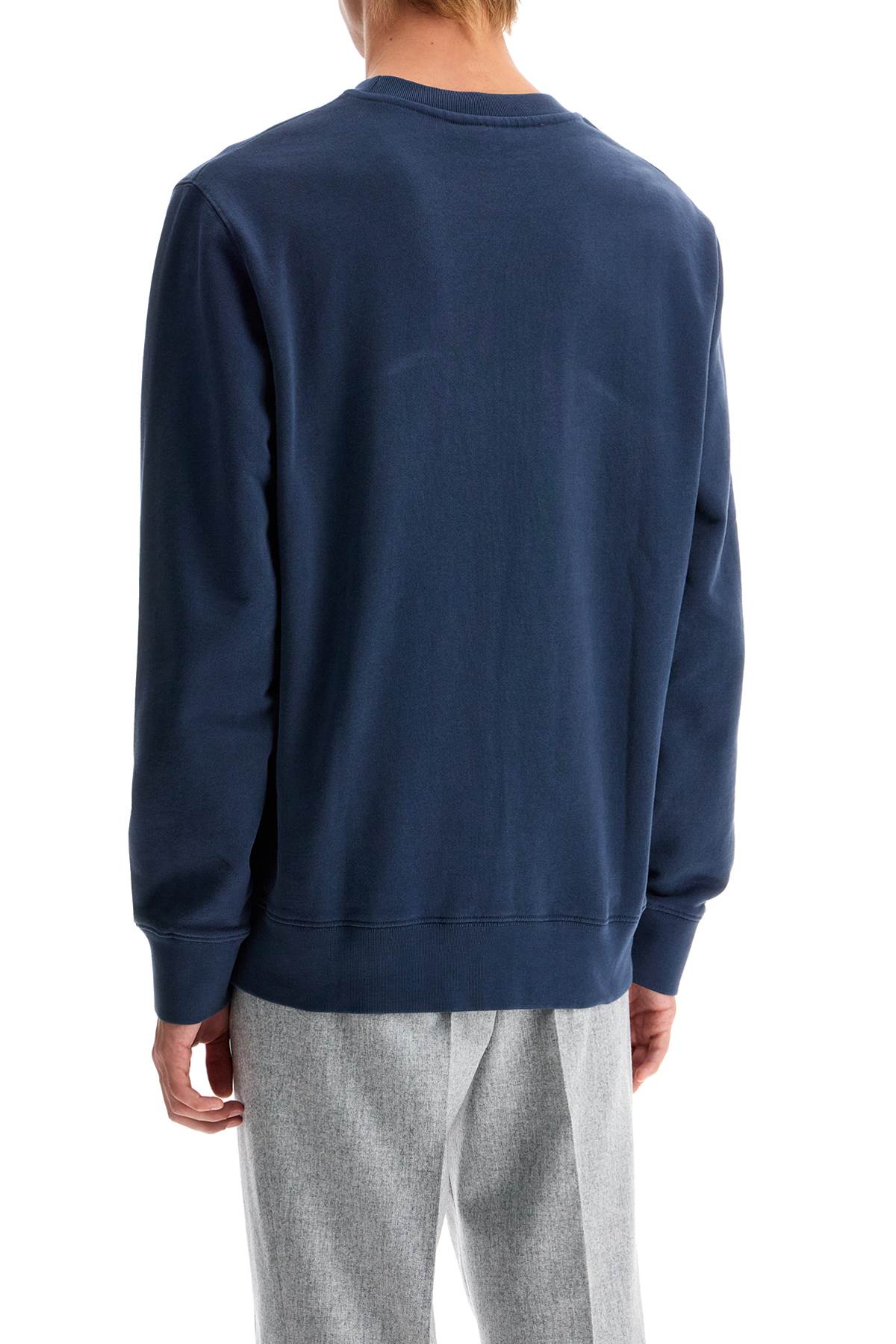 Shop Maison Kitsuné Chillax Fox Patch Sweat In Ink Blue (blue)