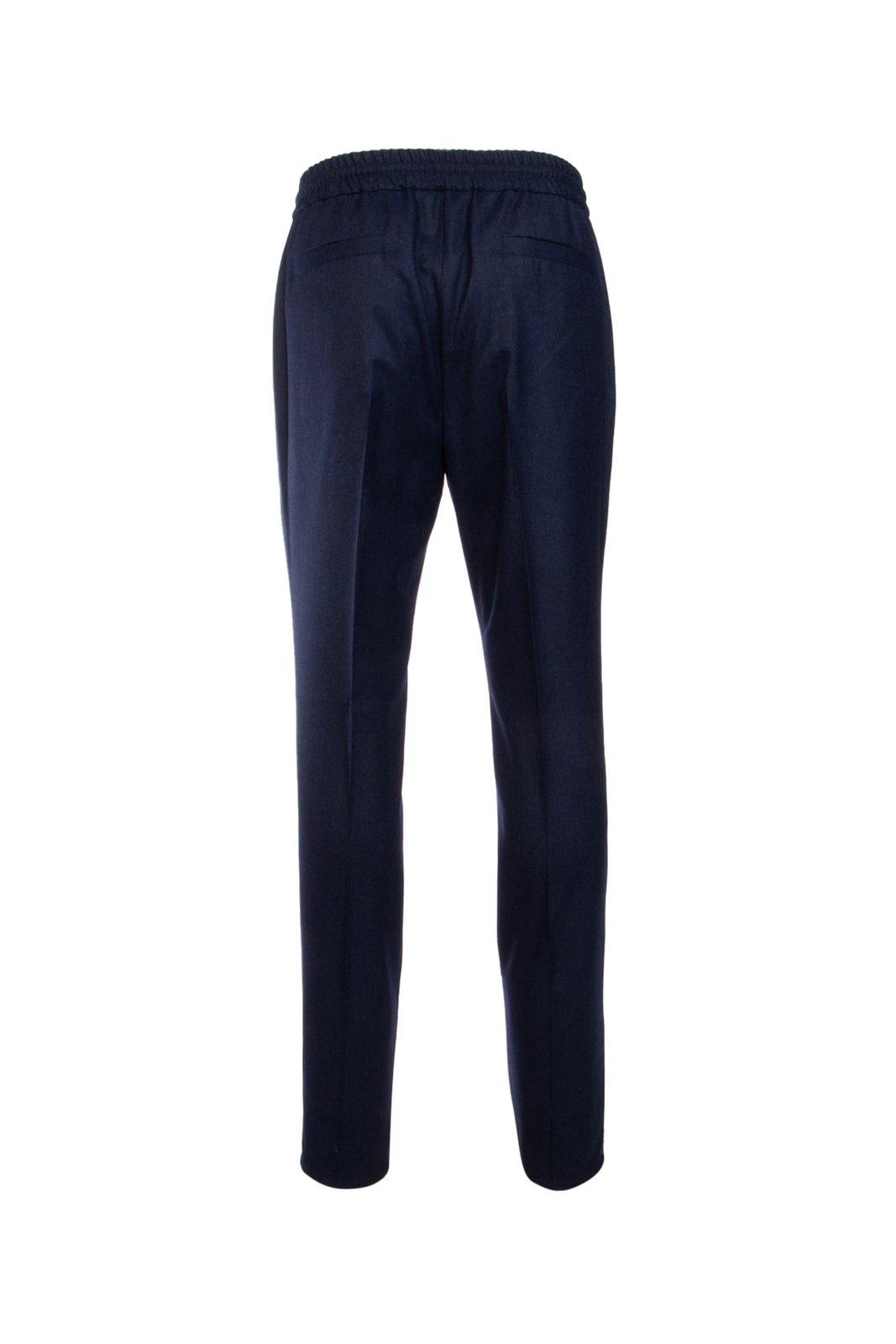 Shop Brunello Cucinelli Drawstring Trousers In Blue