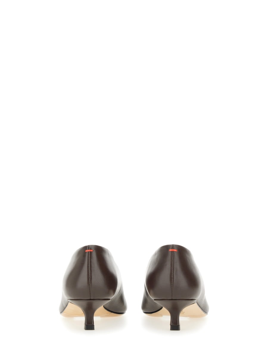 Aeyde Clara 35 Python-effect Leather Pumps In Dark Brown