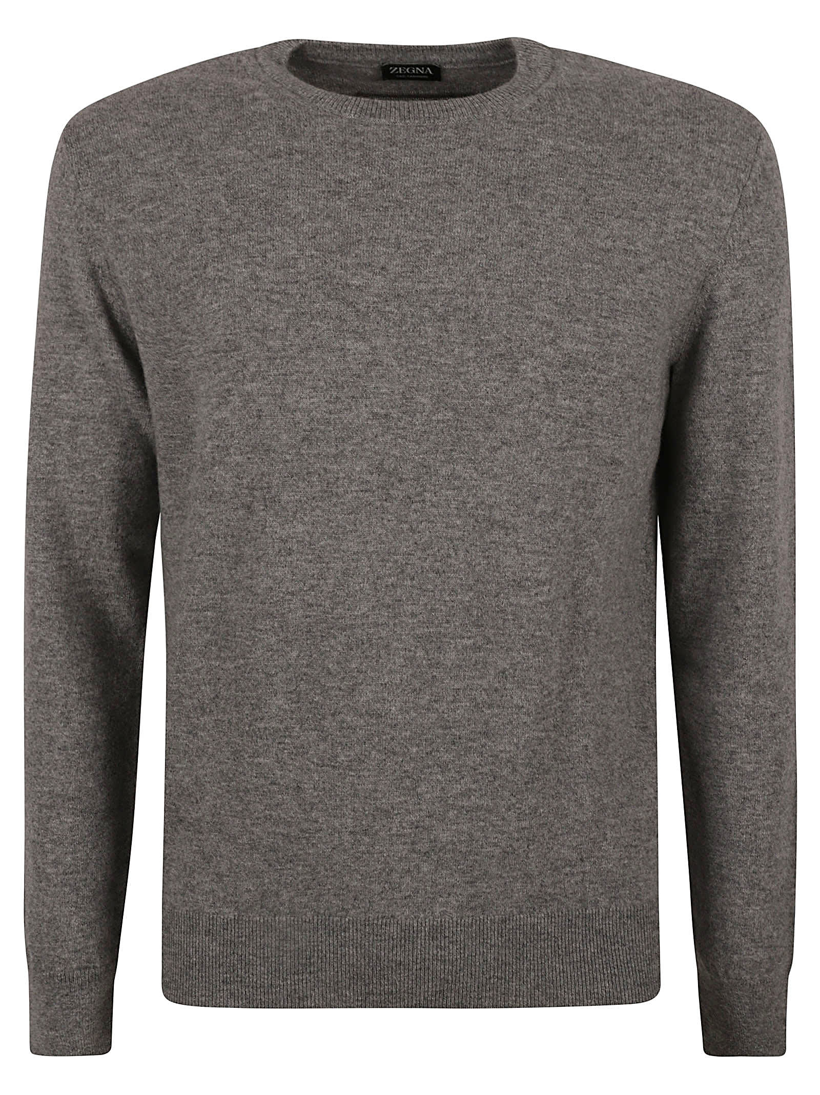 Shop Zegna Round Neck Sweater In Grey