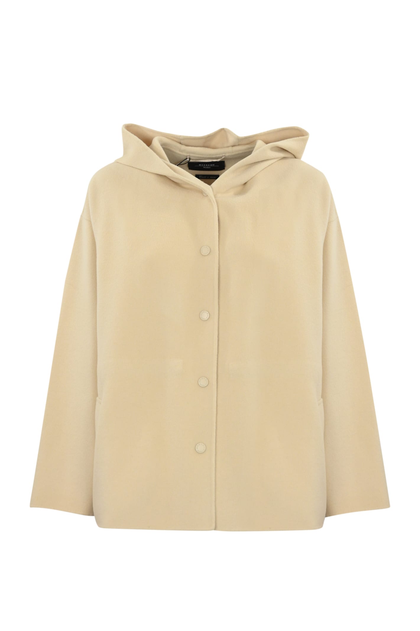 Shop Weekend Max Mara Gennaio Short Coat In Wool In Sabbia