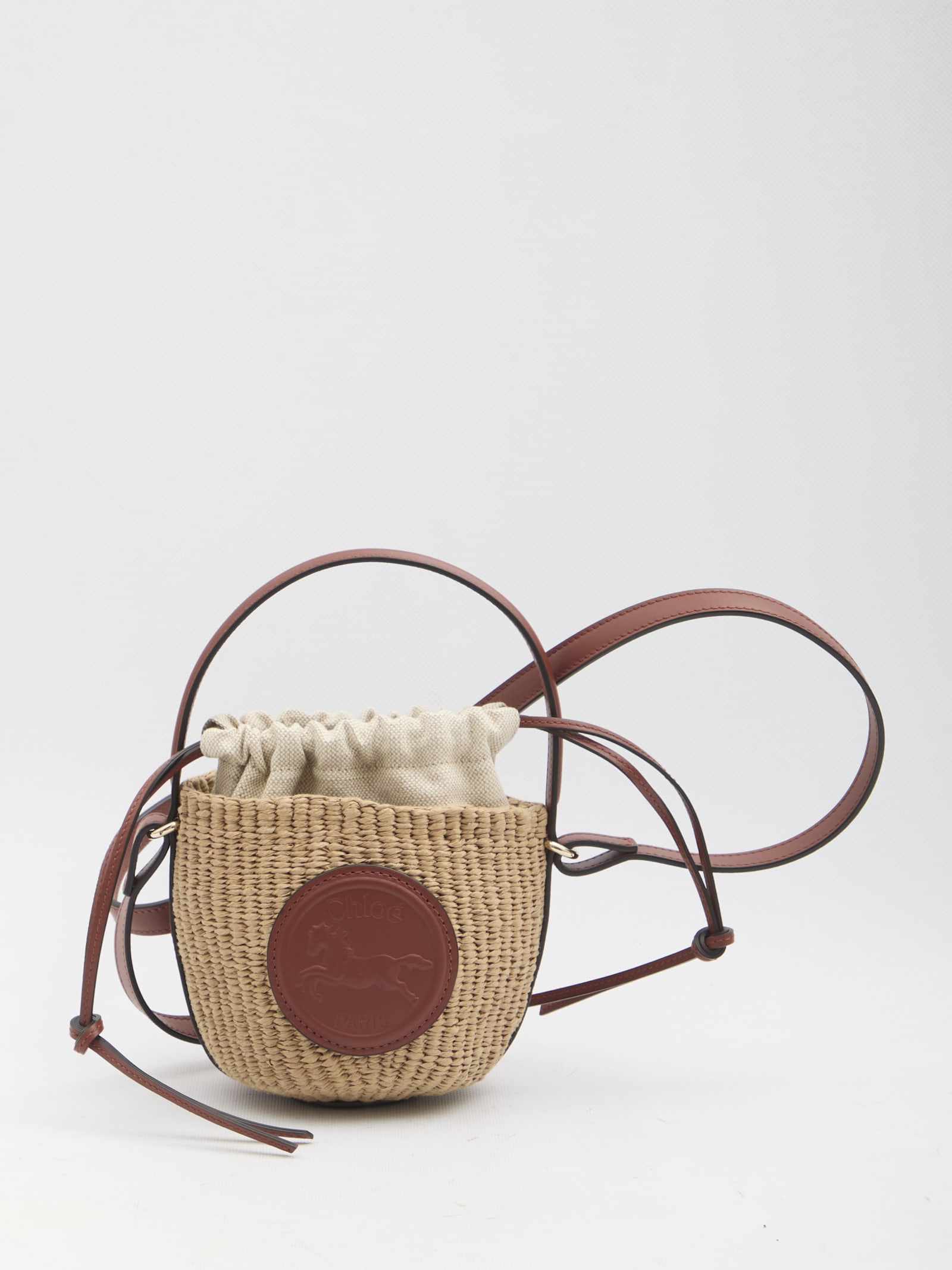 Shop Chloé Mini Horse Medal Basket Bag In Brown