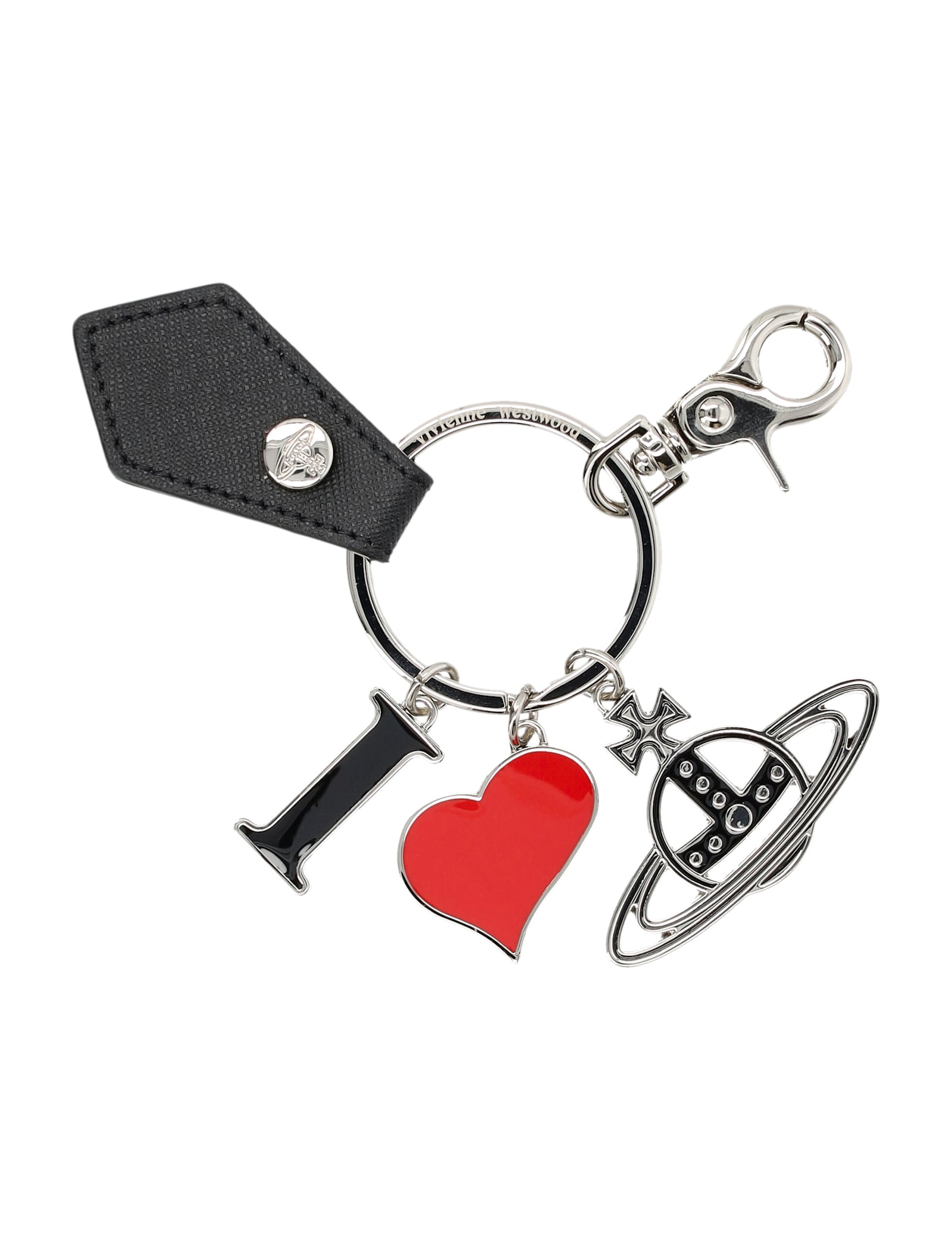 Shop Vivienne Westwood I Love Orb Keyring In Black