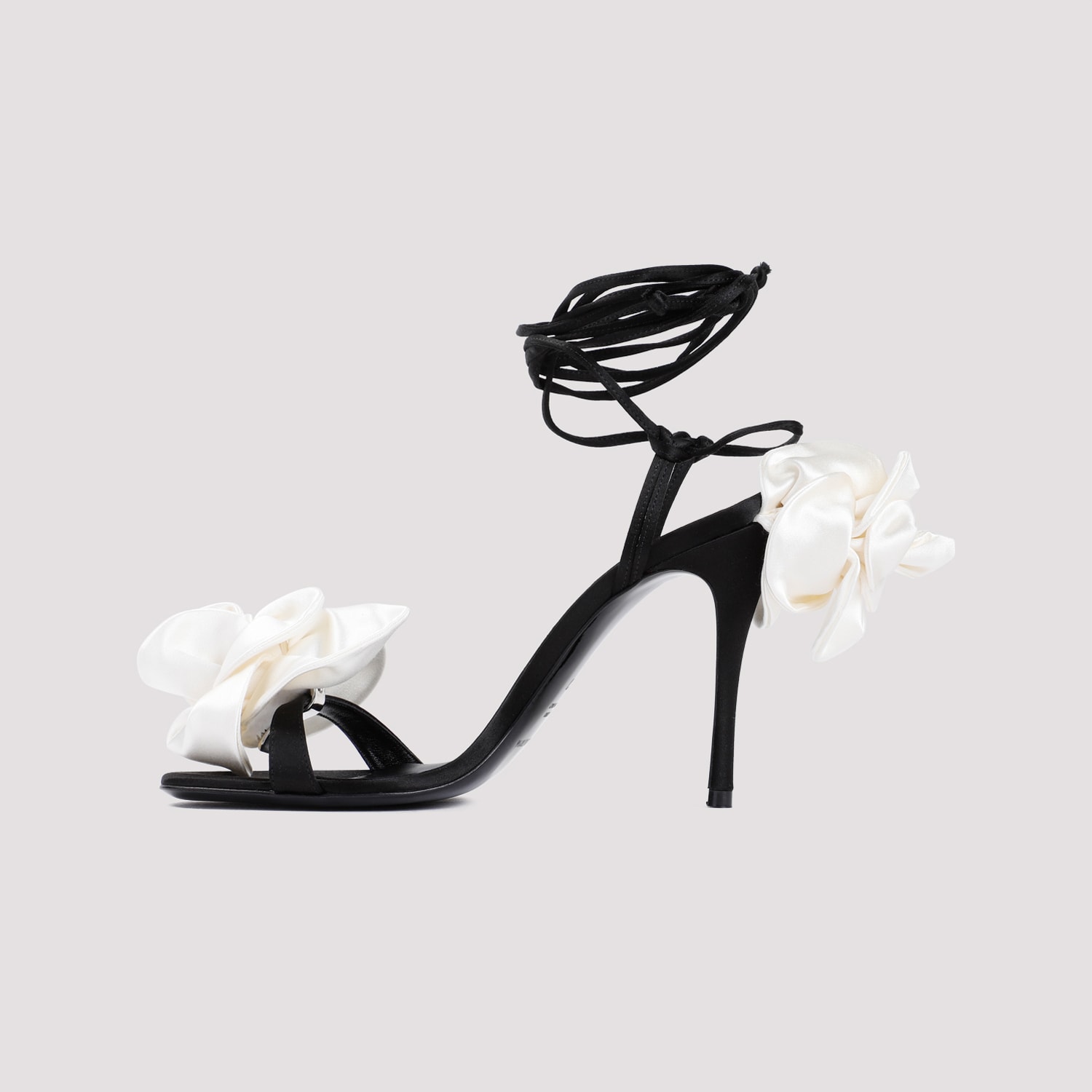 Shop Magda Butrym Flower Sandals In Black