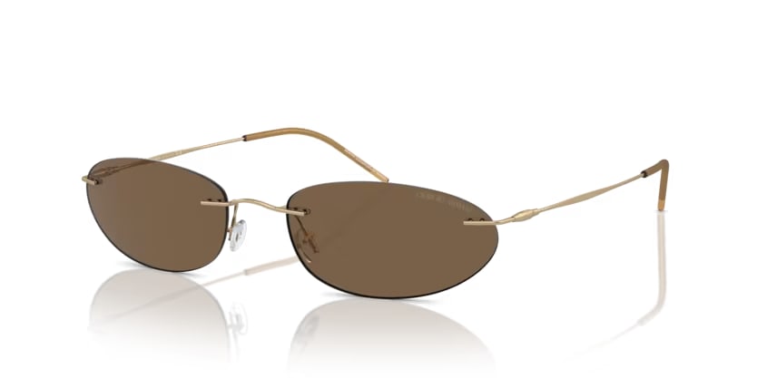 Shop Giorgio Armani Ar1508m Matte Pale Gold Sunglasses