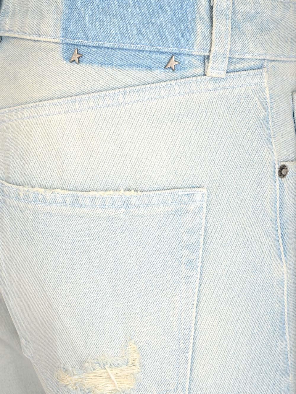 GOLDEN GOOSE DISTRESSED LOGO PATCH JEANS
