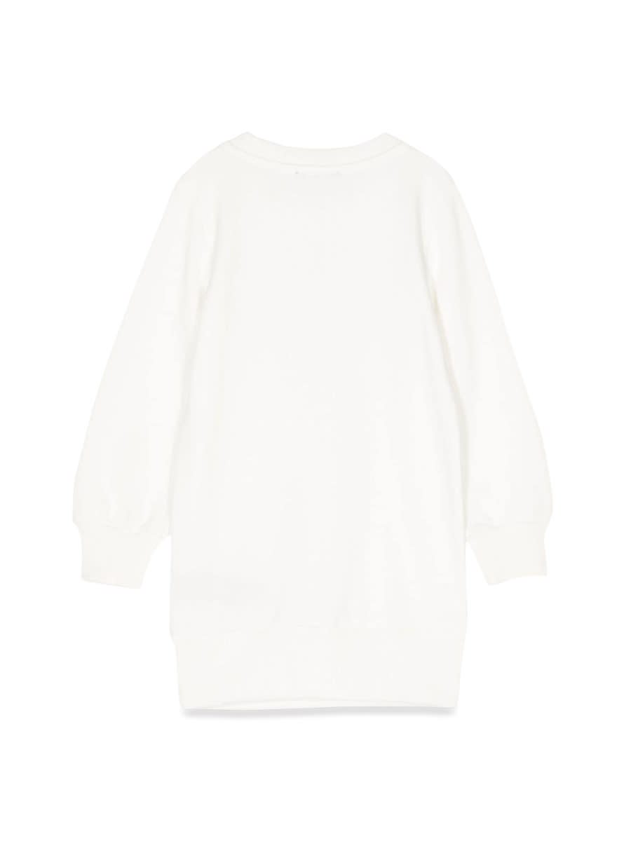 Shop Balmain Sweatshirt Logo Dress In White