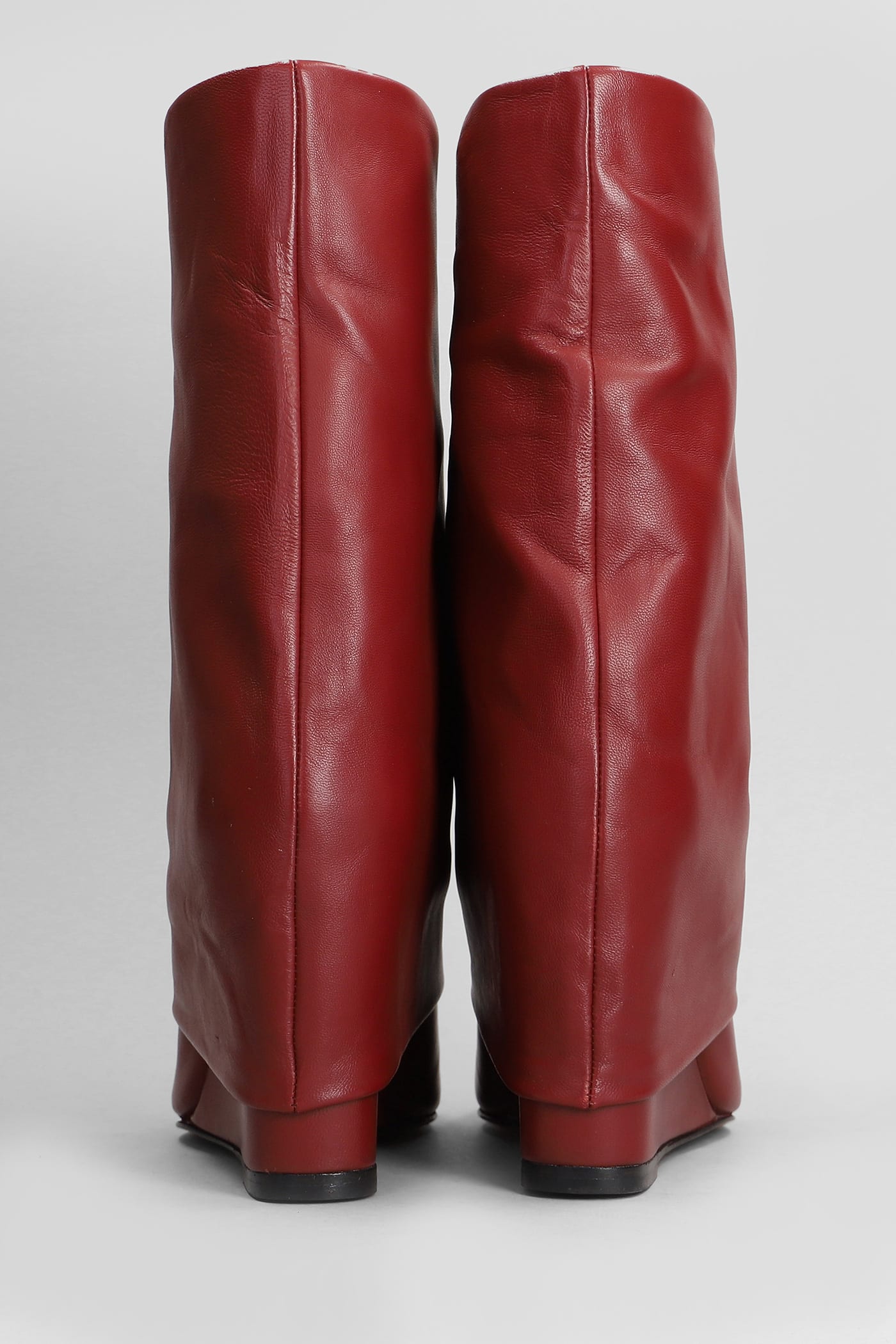 Shop The Seller High Heels Ankle Boots In Bordeaux Leather