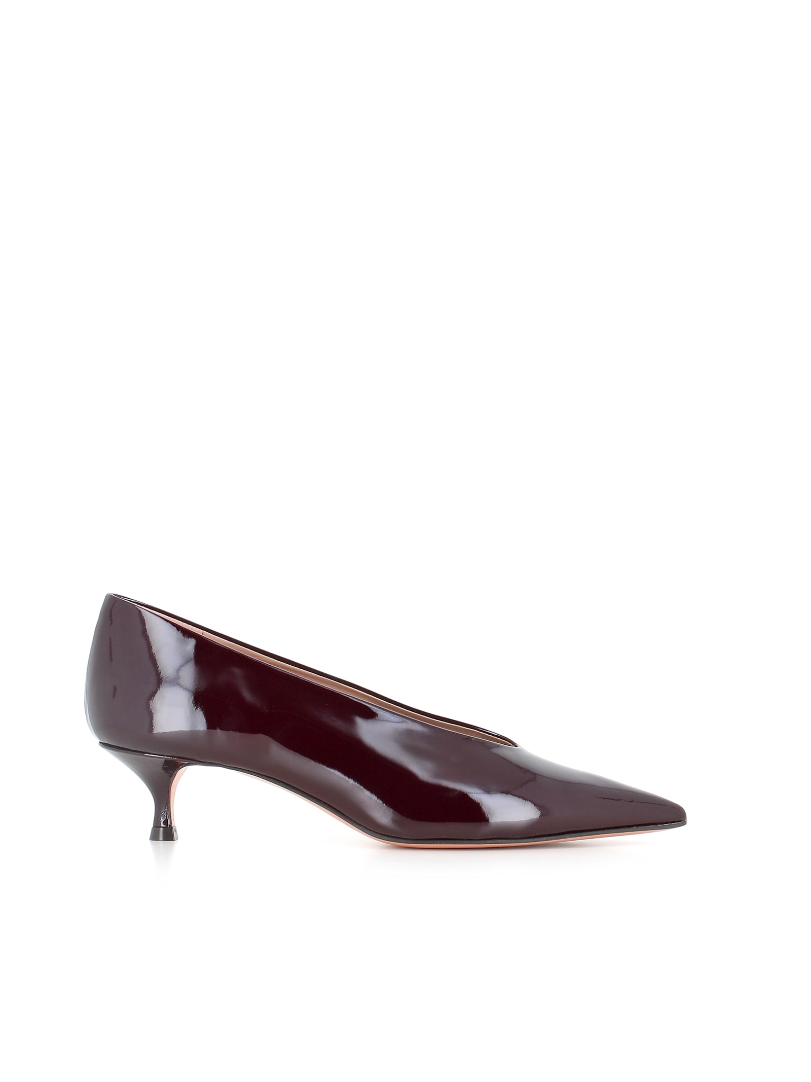 Le Monde Beryl Décollette Babouche Kitten Heel In Burgundy