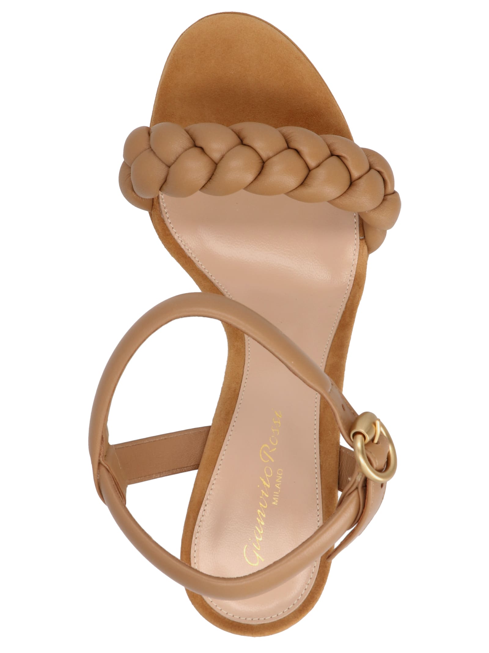 Shop Gianvito Rossi Braided Sandals In Beige