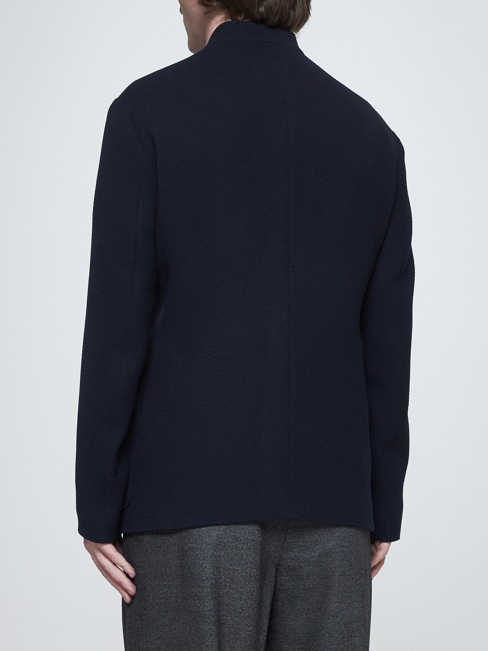 Shop Giorgio Armani Guru Wool Single-breasted Jacket In Blue