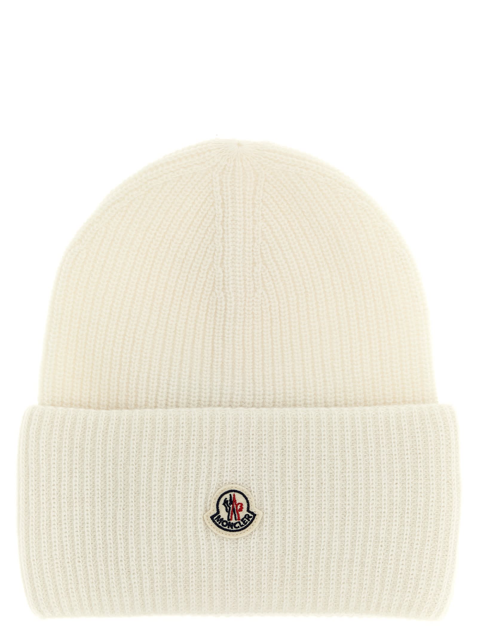 Moncler Wool Beanie In White
