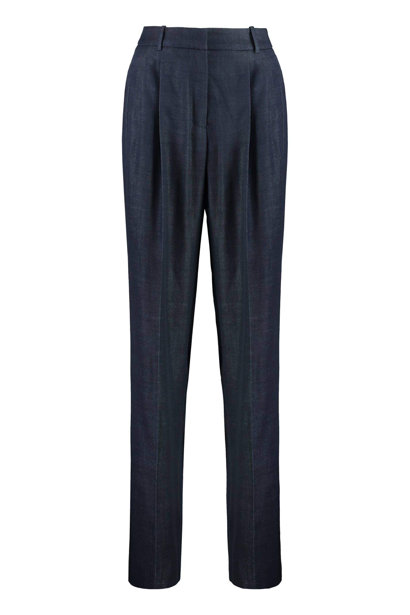 Shop Hugo Boss Twill Trousers In Denim