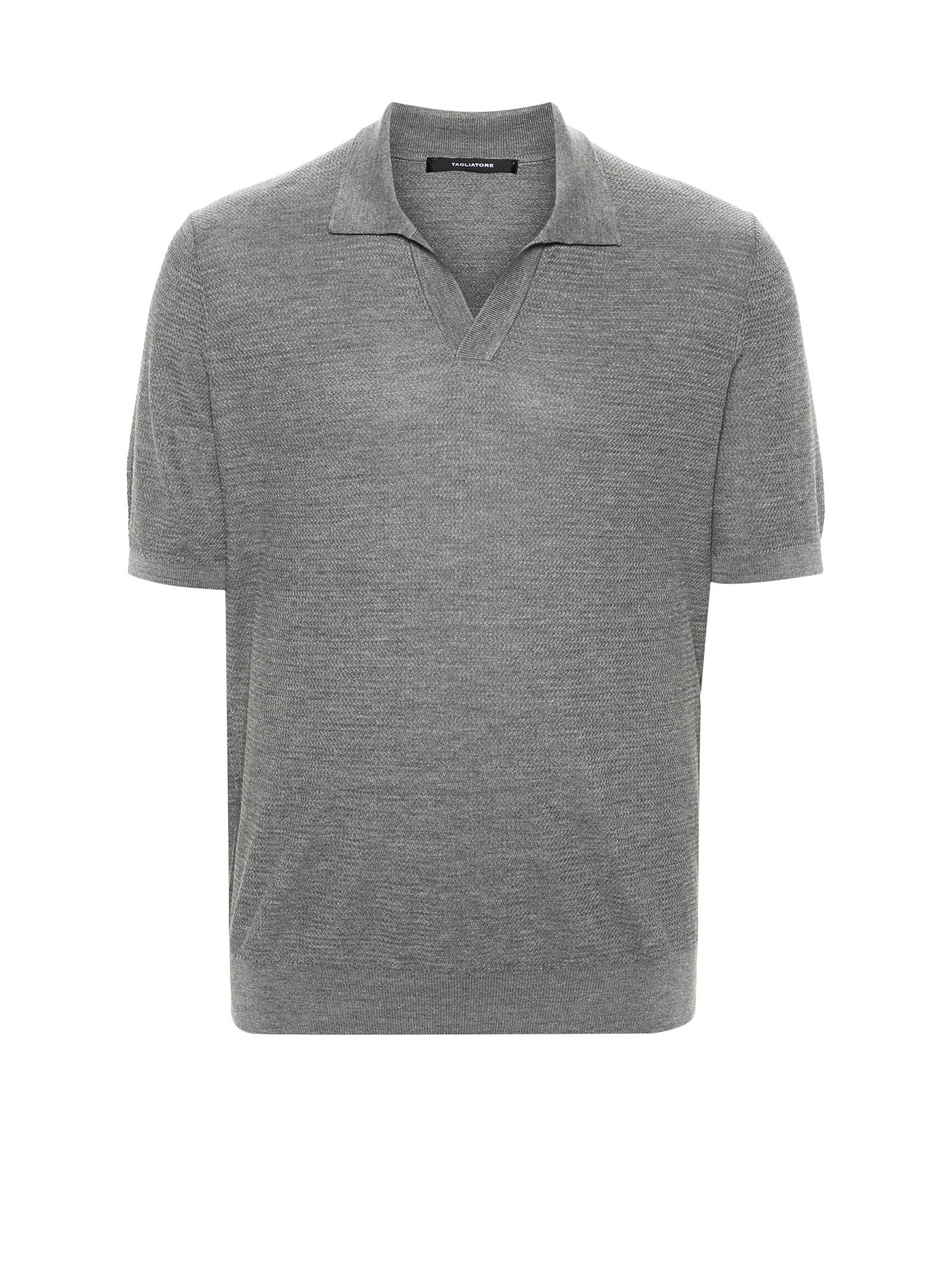 Gray Polo Shirt With Short Sleeves