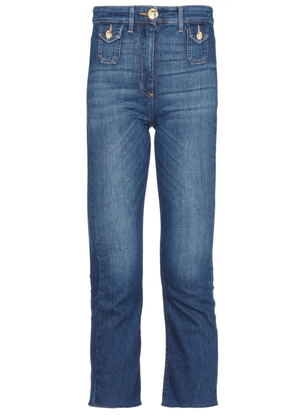 Elisabetta Franchi Celyn B. Cotton Blend Jeans In Blu